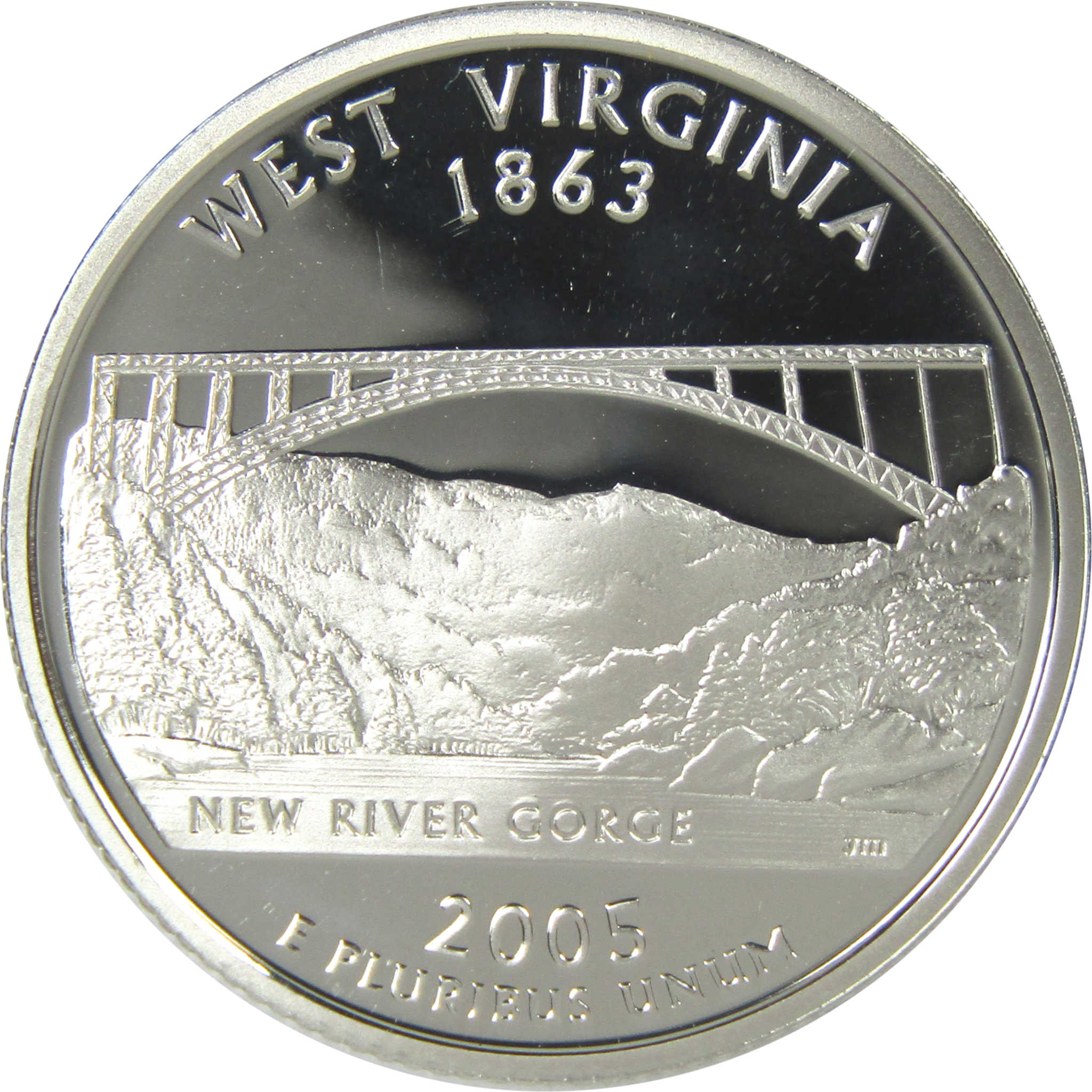 2005 S West Virginia State Quarter Choice Proof Silver 25c Coin