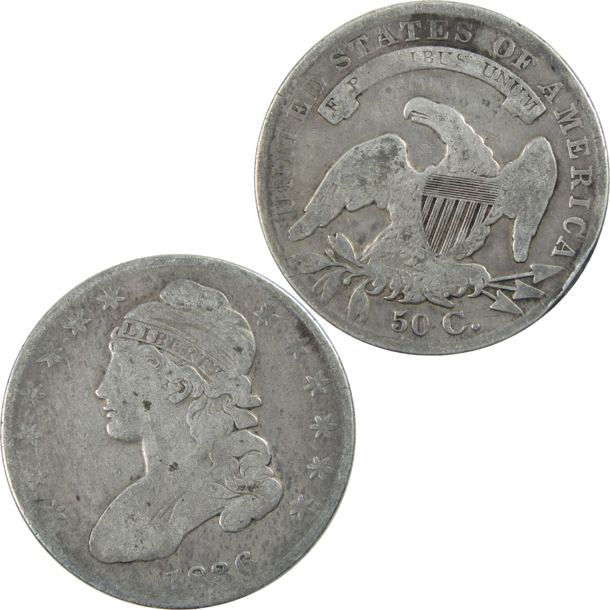 1836 Lettered Edge Capped Bust Half Dollar AG Silver 50c Coin SKU:I11768