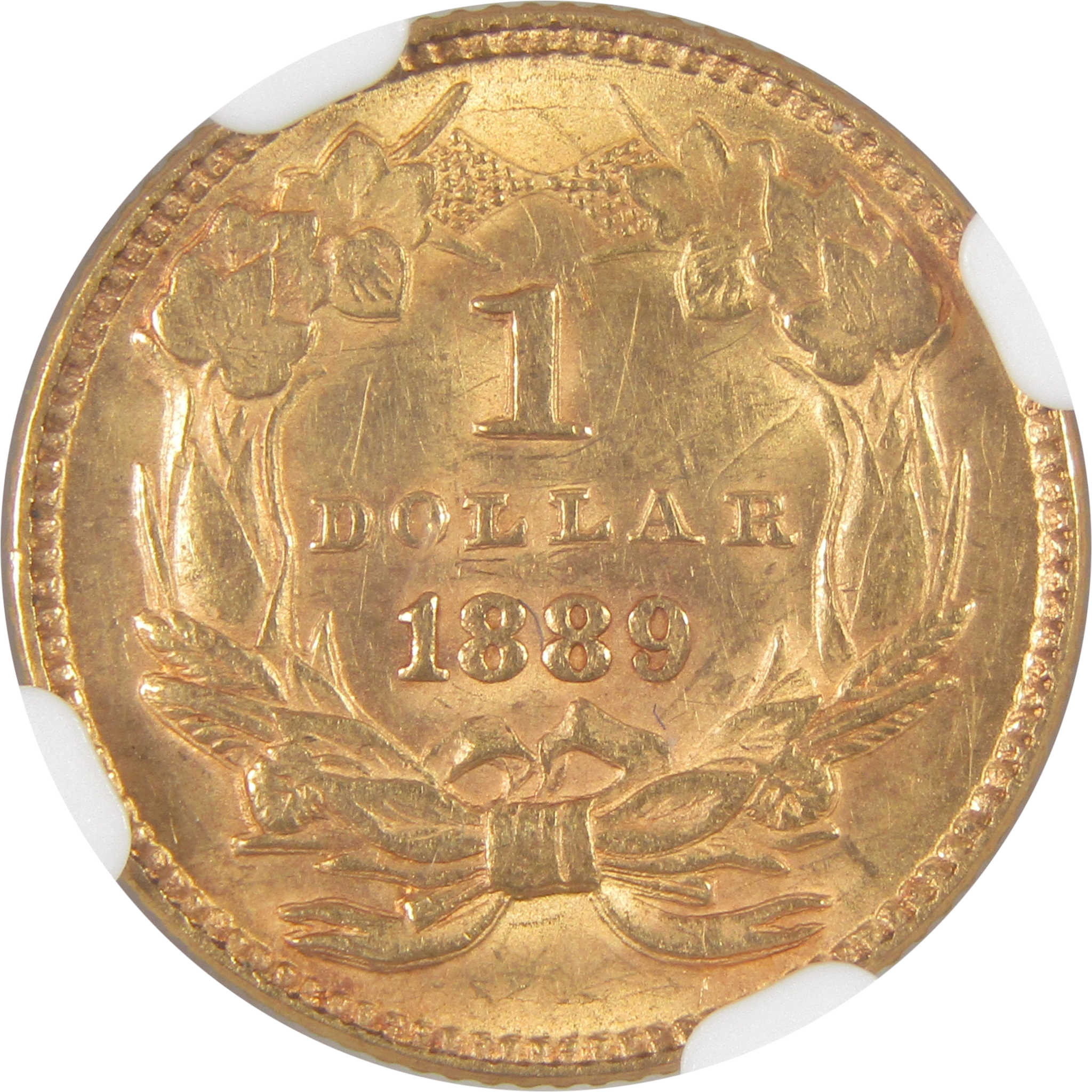 1889 Indian Princess Head Dollar MS 61 NGC Gold $1 Coin SKU:I17354