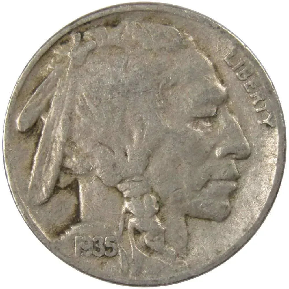 1935 S Indian Head Buffalo Nickel F Fine 5c Coin Collectible