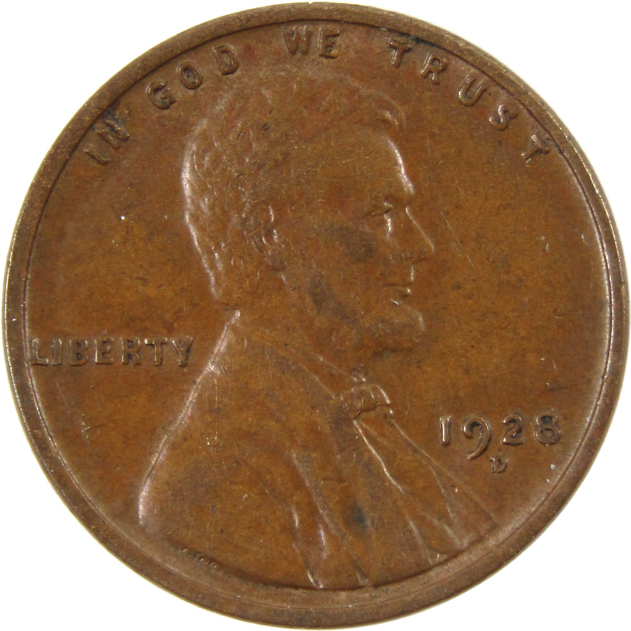 1928 D Lincoln Wheat Cent AU About Uncirculated Penny SKU:I10135