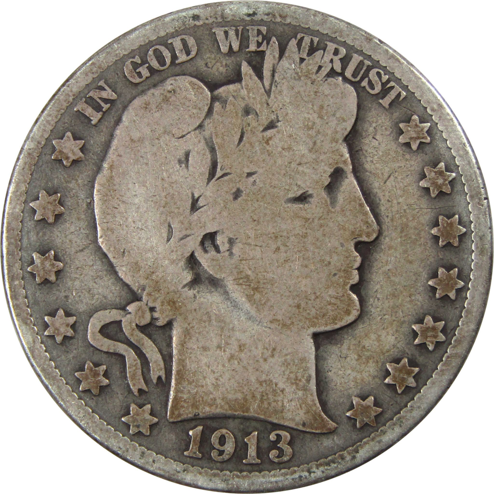 1913 Barber Half Dollar AG About Good Silver 50c Coin SKU:I13832