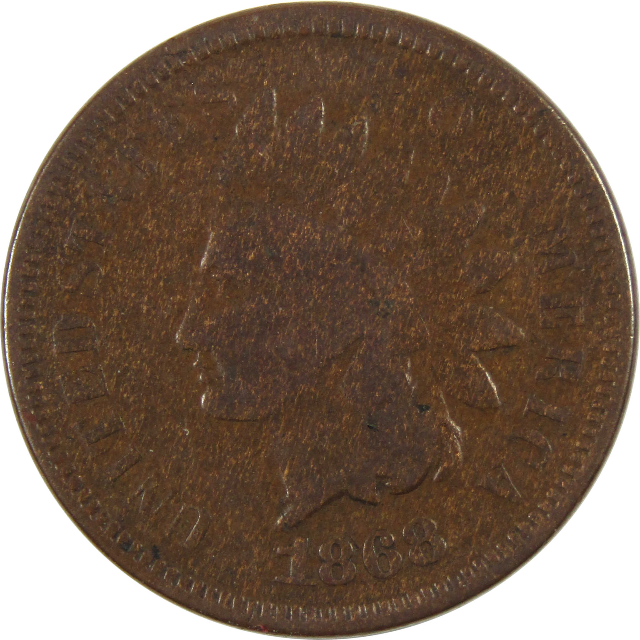 1868 Indian Head Cent G Good Penny 1c Coin SKU:I9254