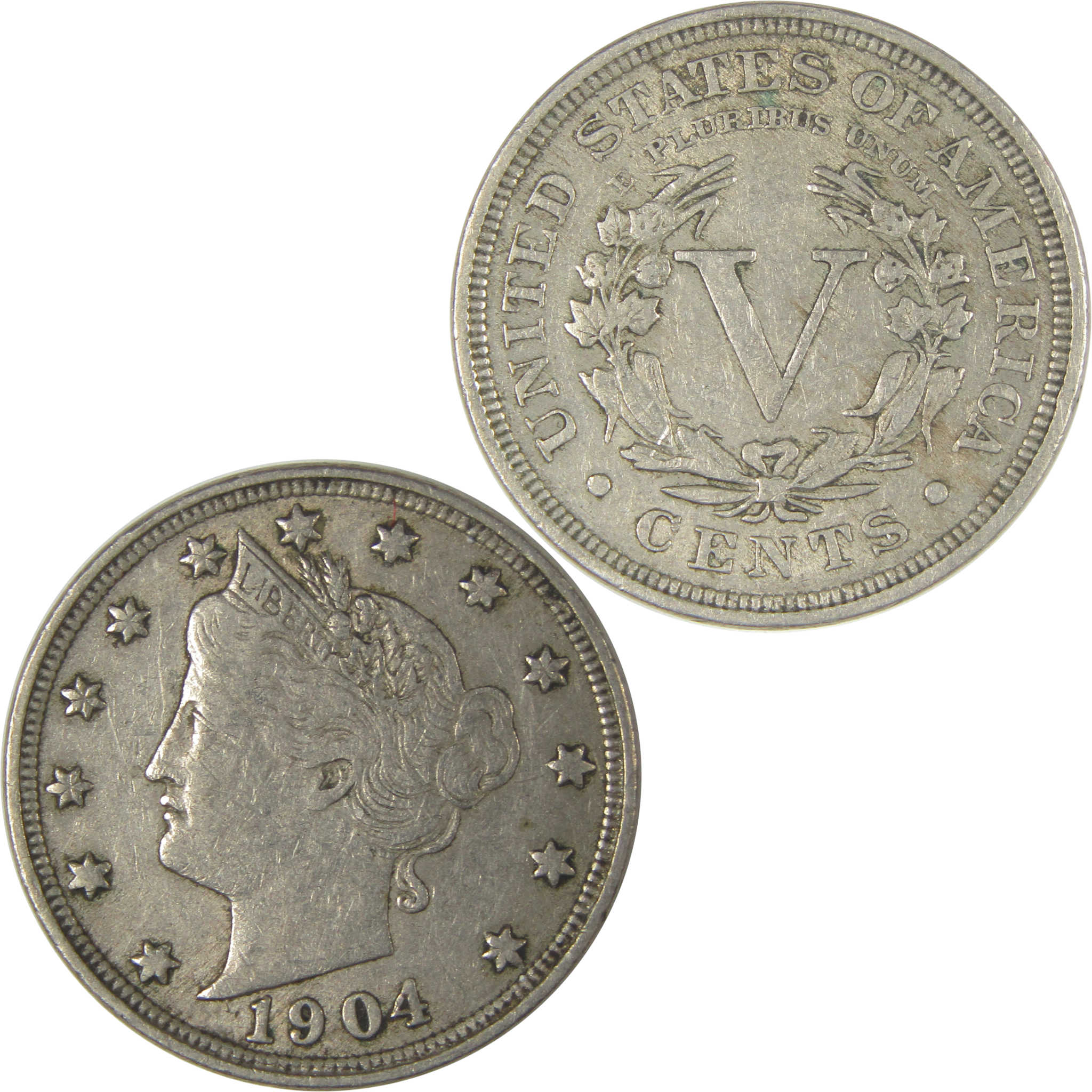 1904 Liberty Head V Nickel XF EF Extremely Fine 5c Coin SKU:I22536