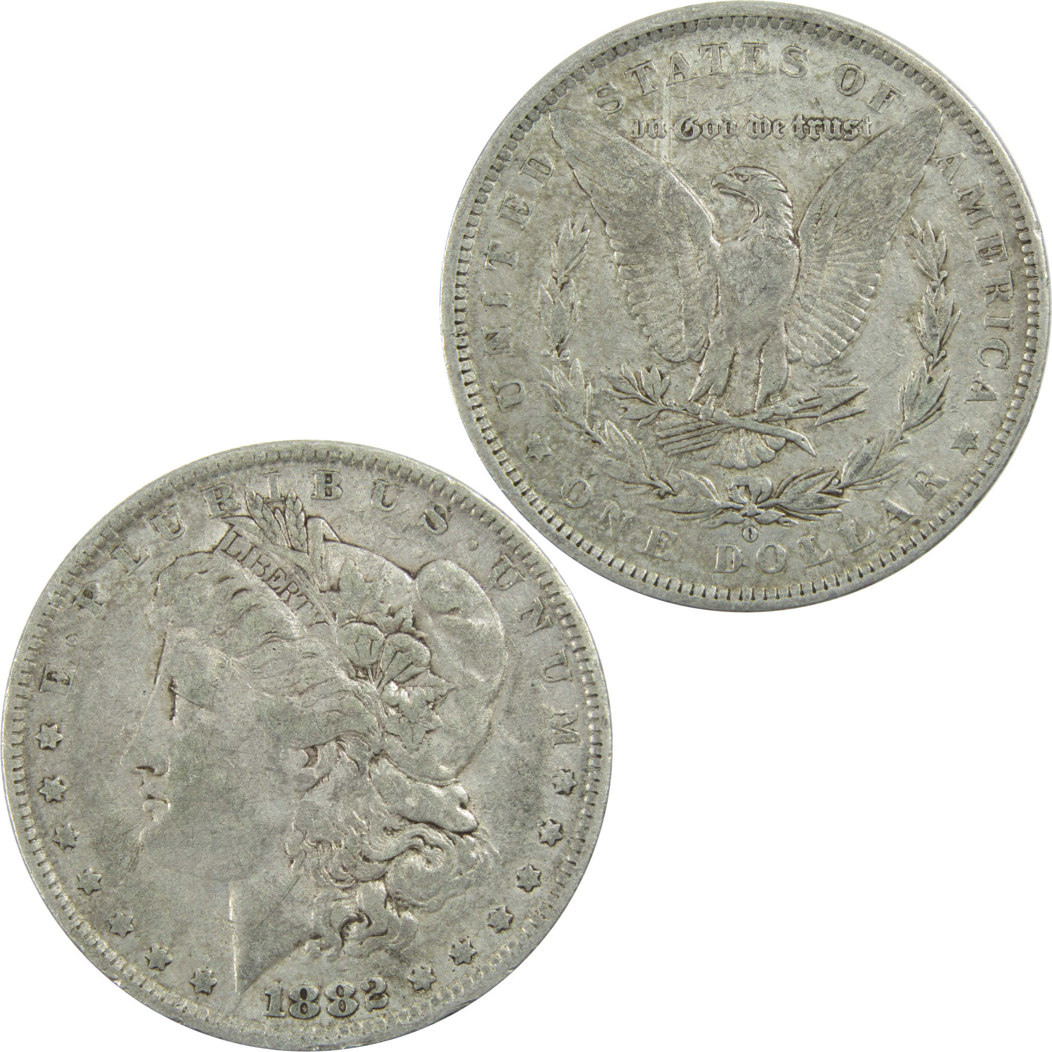 1882 O/S Morgan Dollar VF Very Fine Silver $1 Coin SKU:I13605 - Morgan coin - Morgan silver dollar - Morgan silver dollar for sale - Profile Coins &amp; Collectibles
