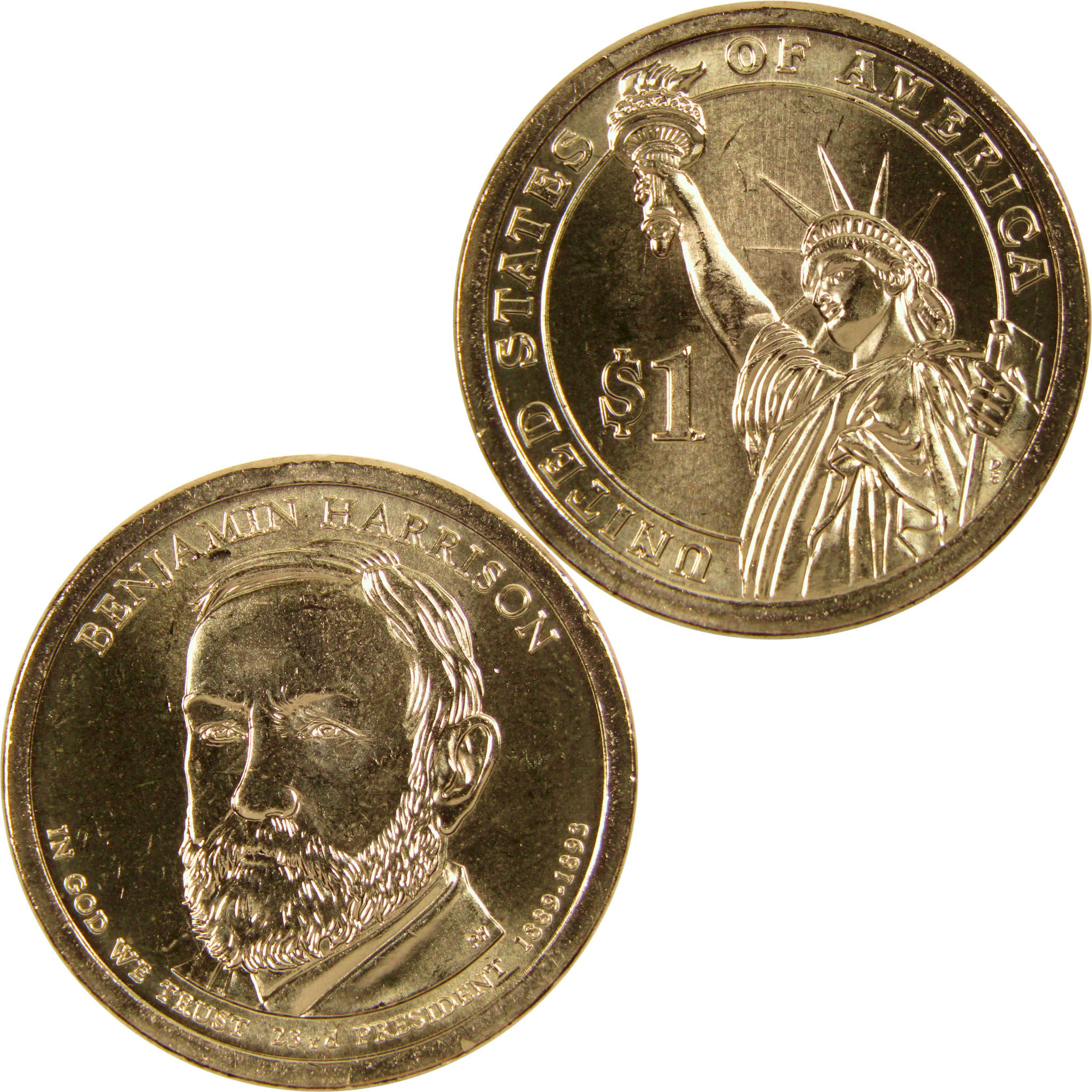 2012 P Benjamin Harrison Presidential Dollar BU Uncirculated $1 Coin