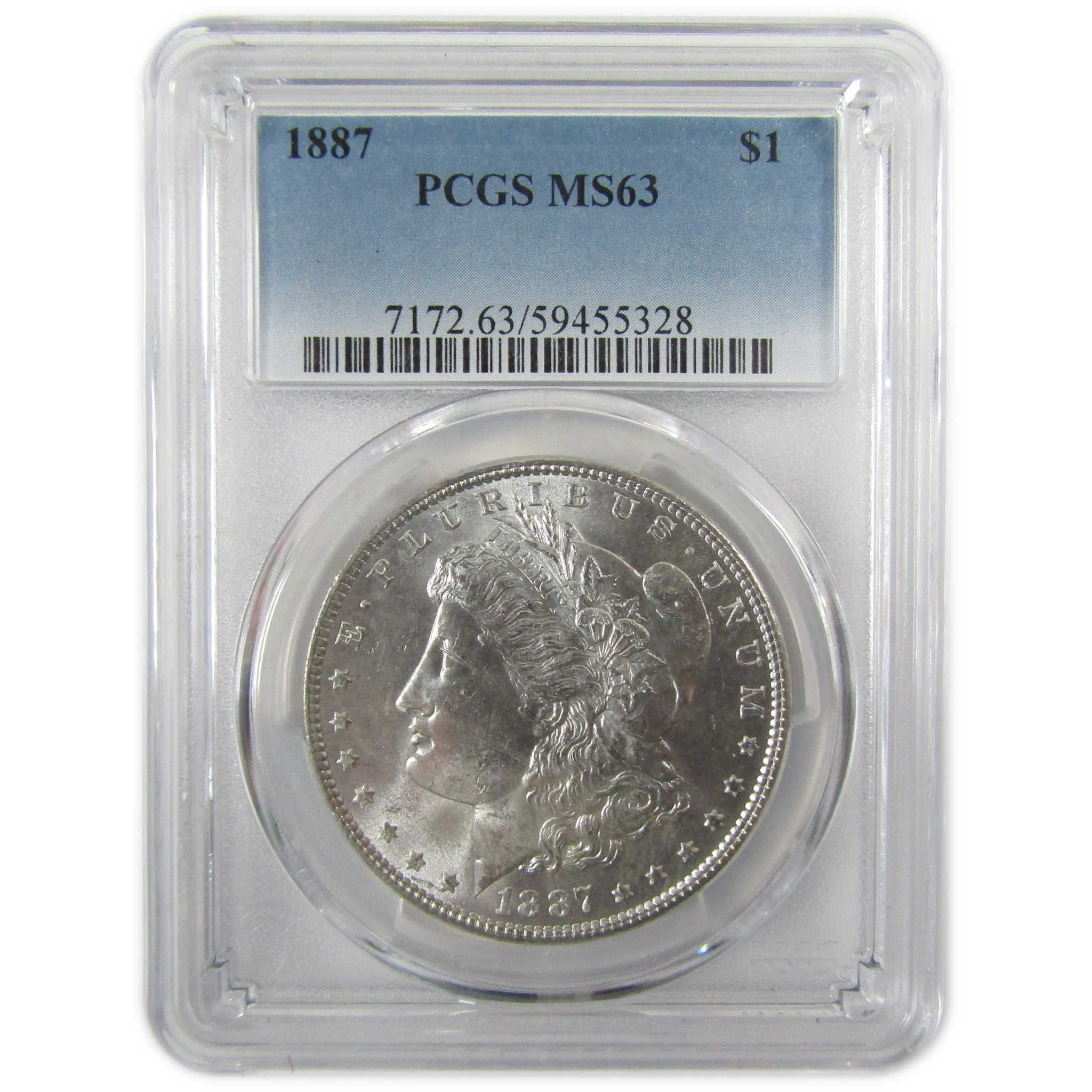 1887 Morgan Silver Dollar MS 63 PCGS Uncirculated $1 Coin SKU:I28348