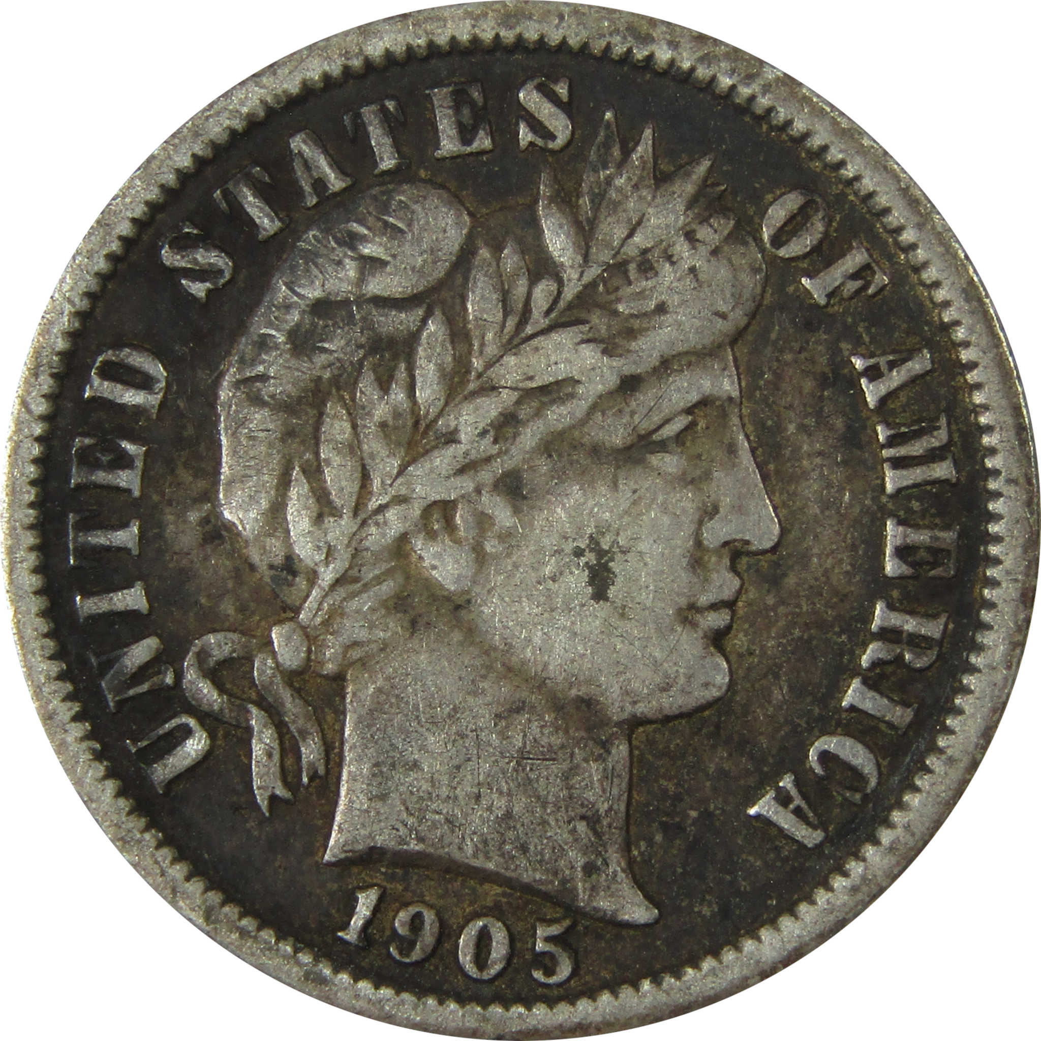 1905 O Barber Silver Dime F Fine Details 10c Coin SKU:CP1011