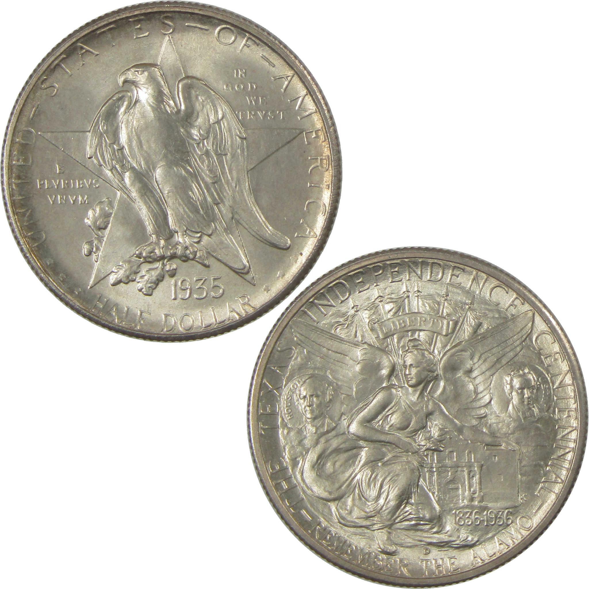 1935 D Texas Commemorative Silver Half Dollar BU Gem Uncirculated