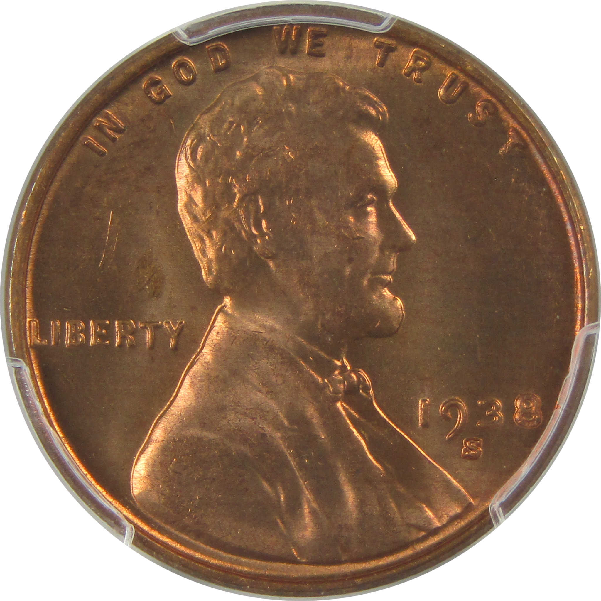 1938 S Lincoln Wheat Cent MS 67 RD PCGS Penny Uncirculated SKU:I22402