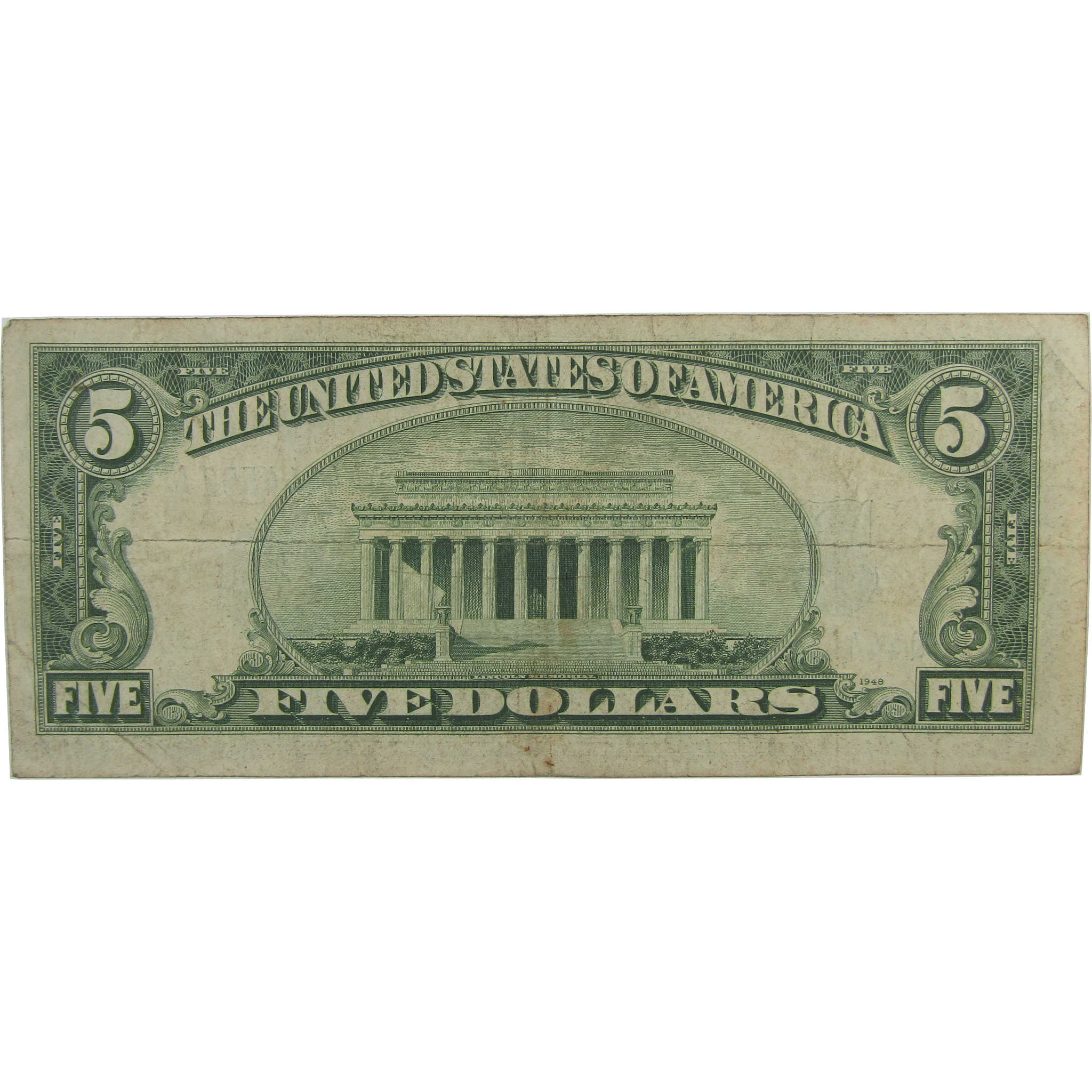 1934 D $5 Silver Certificate Fine Serial Contains Five Same Digit