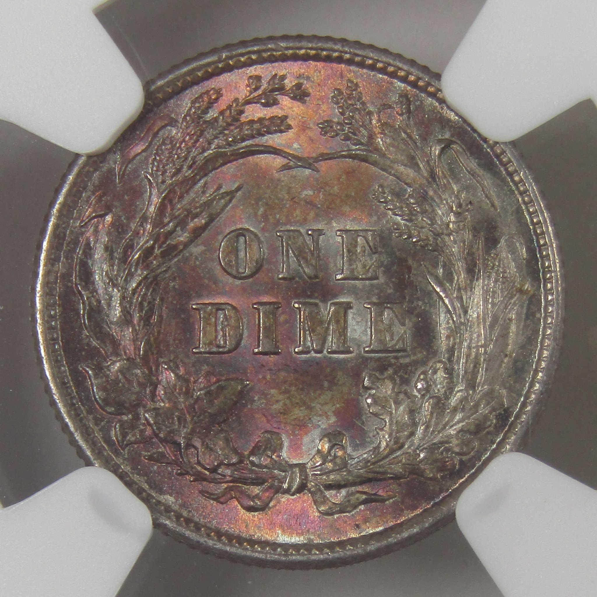 1892 Barber Silver Dime MS 64 NGC Uncirculated 10c Coin Collectible