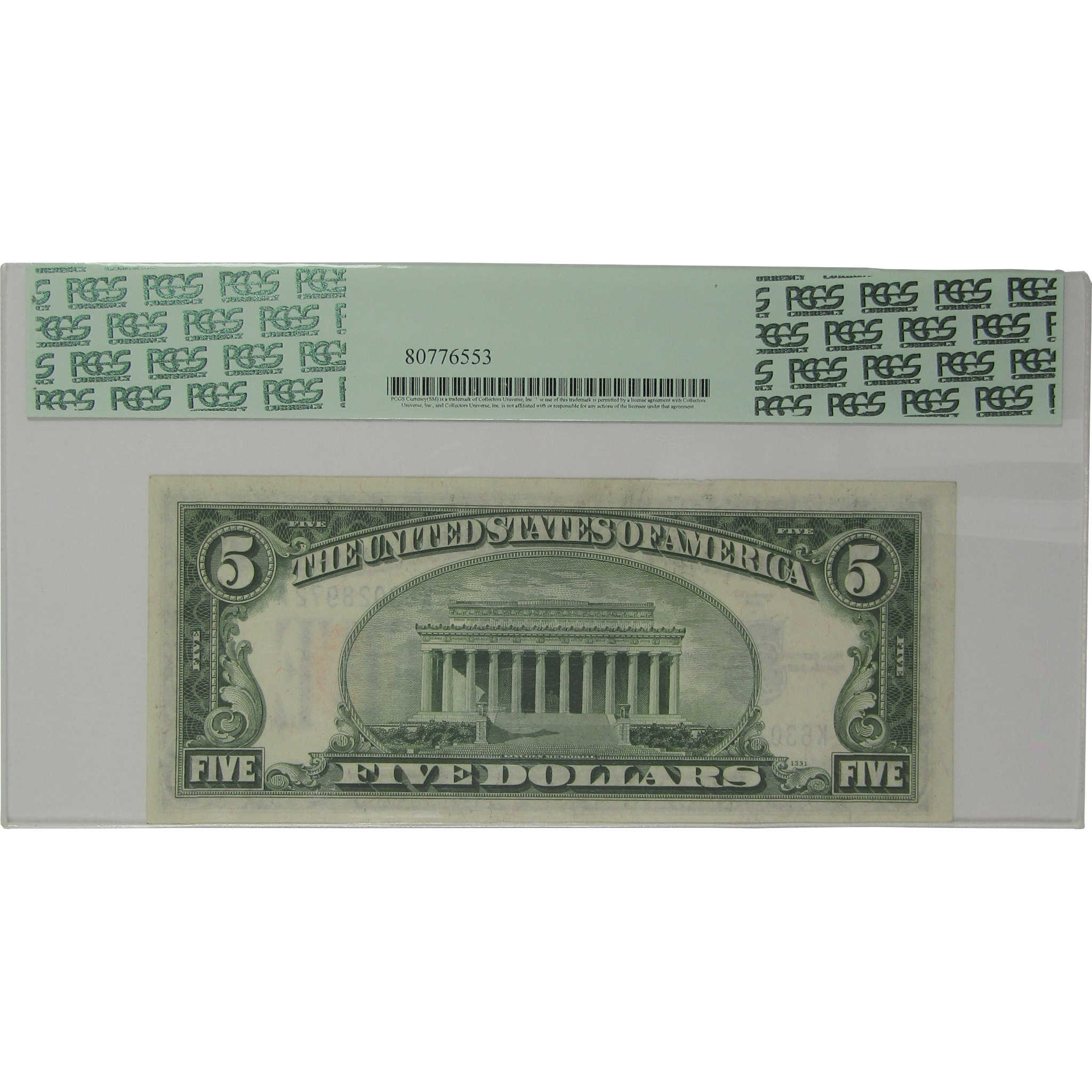 1934 A $5 Silver Certificate North Africa WWII Fr 2307 Unc 63 PPQ PCGS