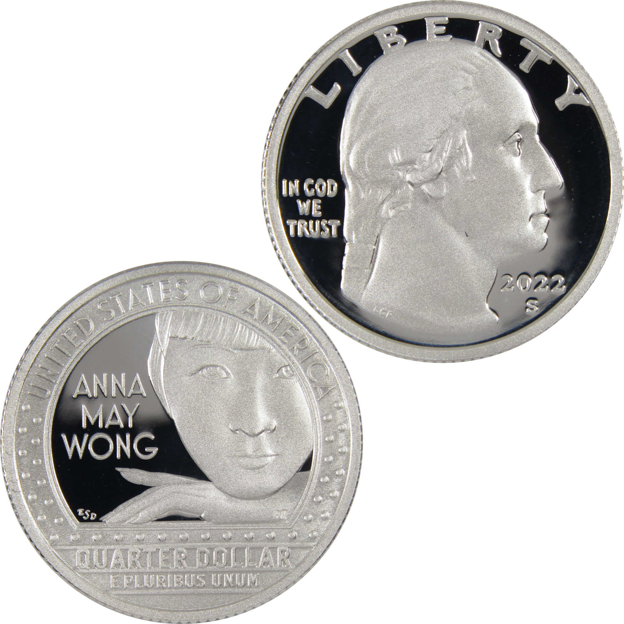2022 S Anna May Wong American Women Quarter .999 Silver 25c Proof Coin