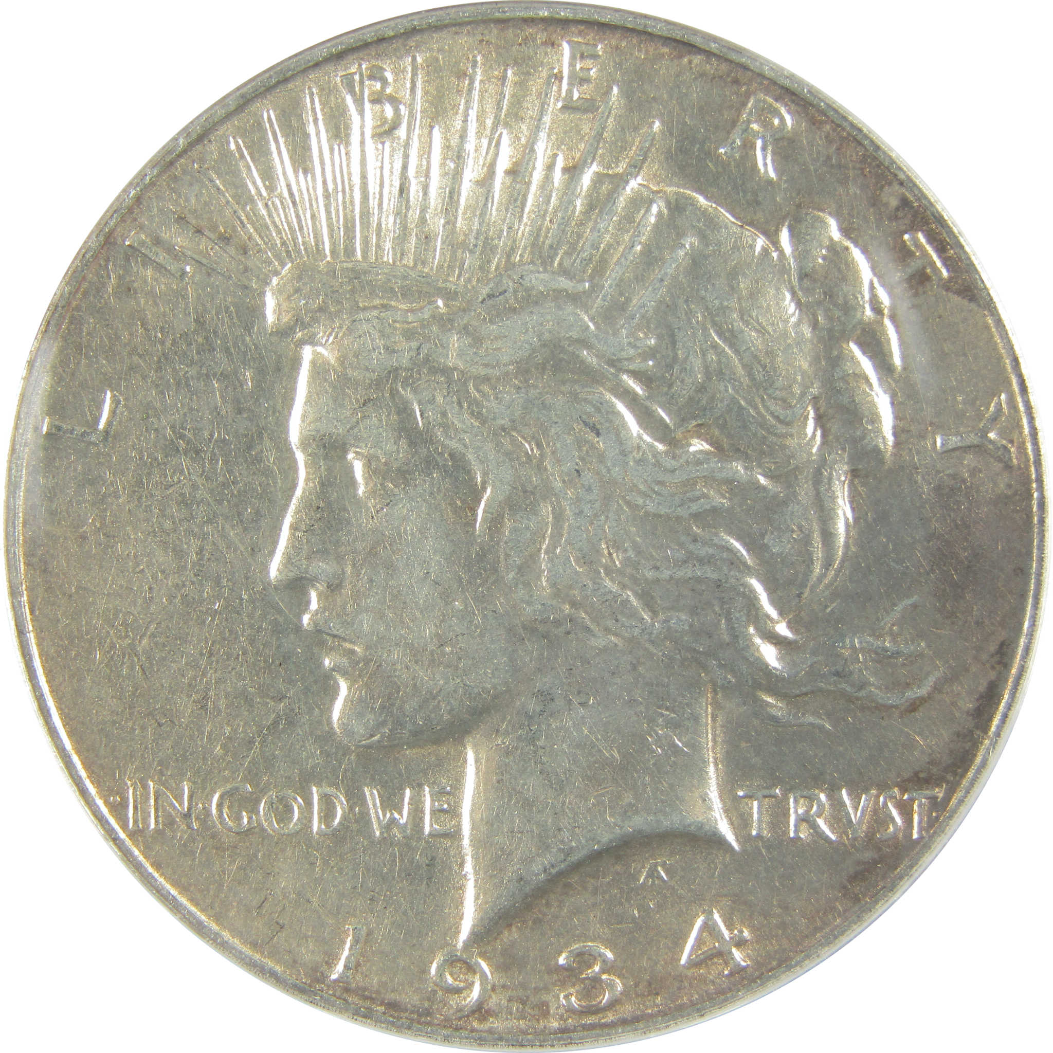 1934 D Peace Dollar EF 40 Details ANACS Silver $1 Coin SKU:I21563