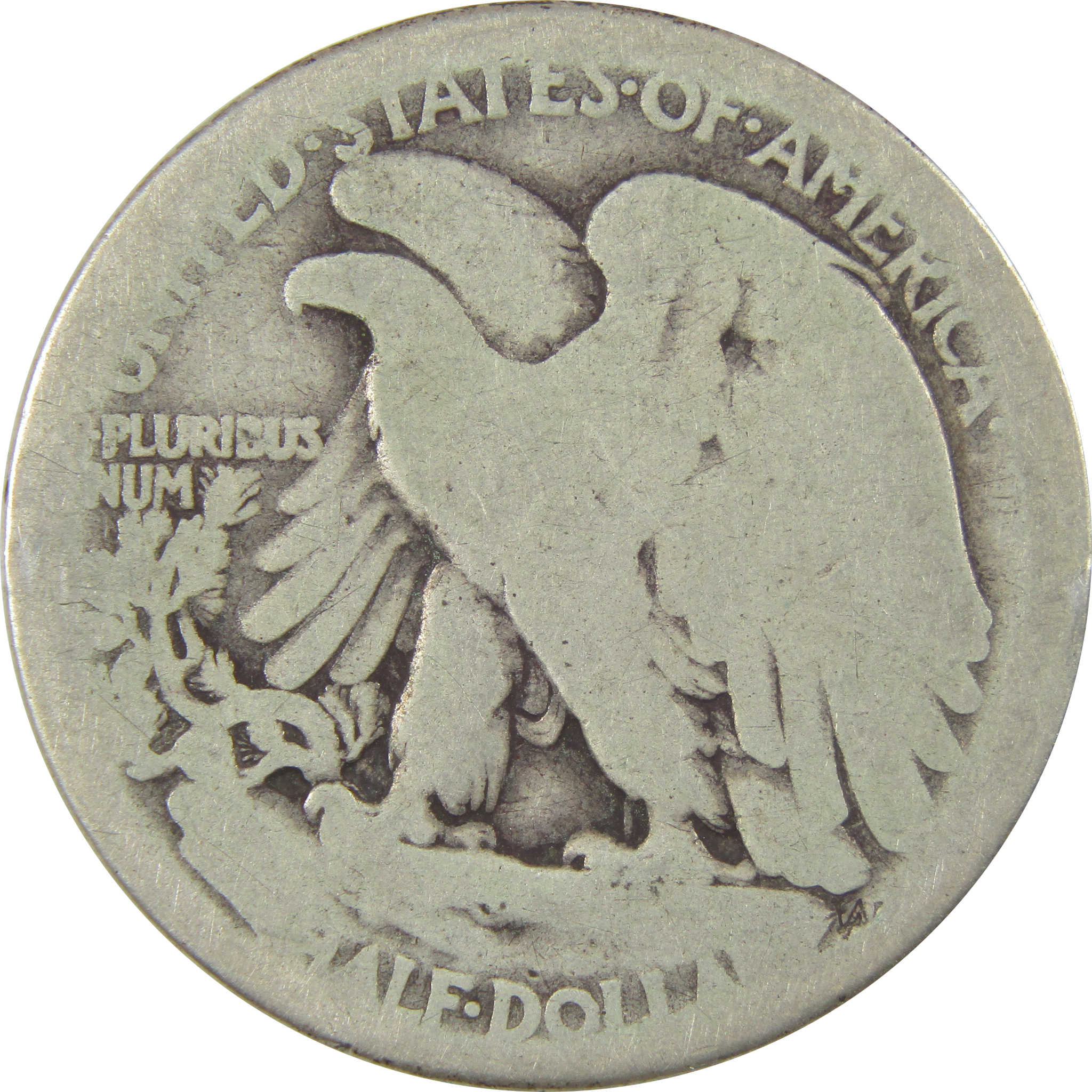 1917 S Obverse Liberty Walking Silver 50c AG About Good SKU:I24138