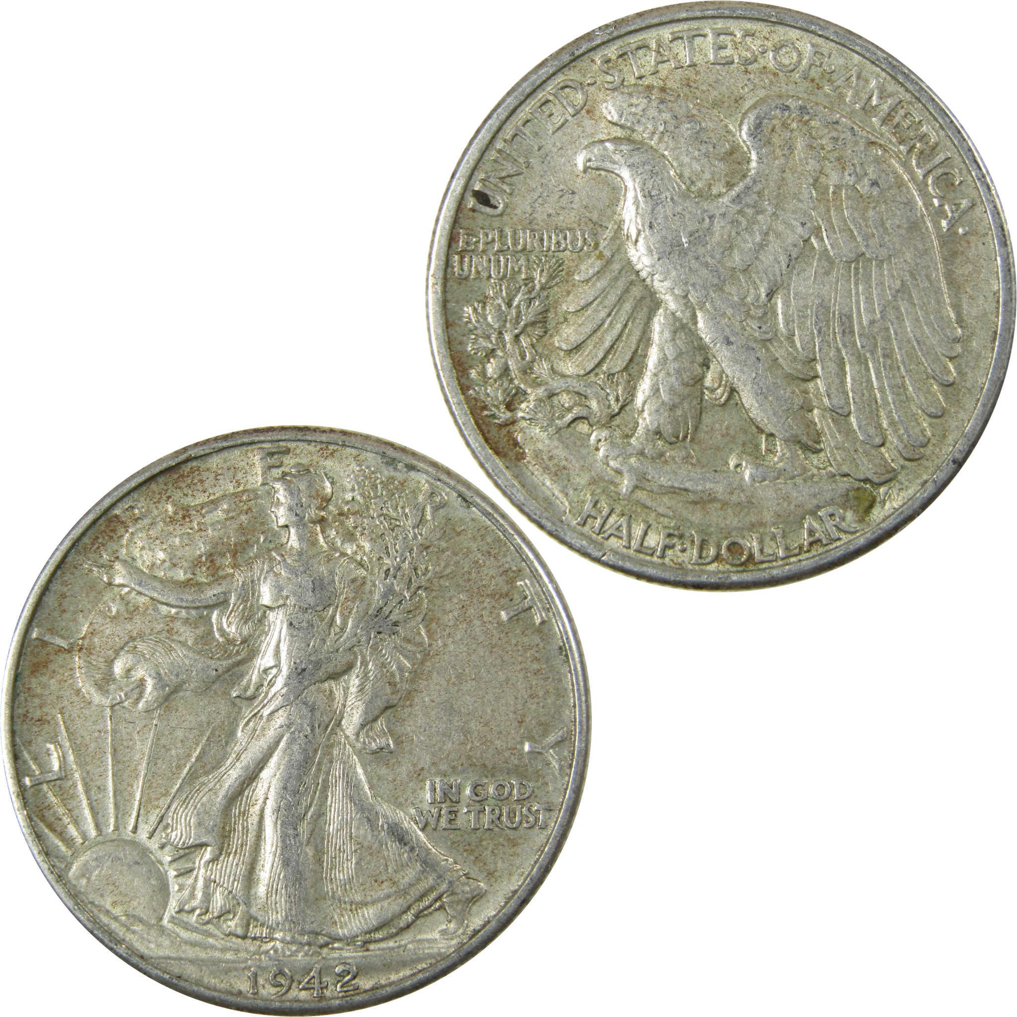 1942 Liberty Walking Silver 50cAU About Uncirculated SKU:CP535