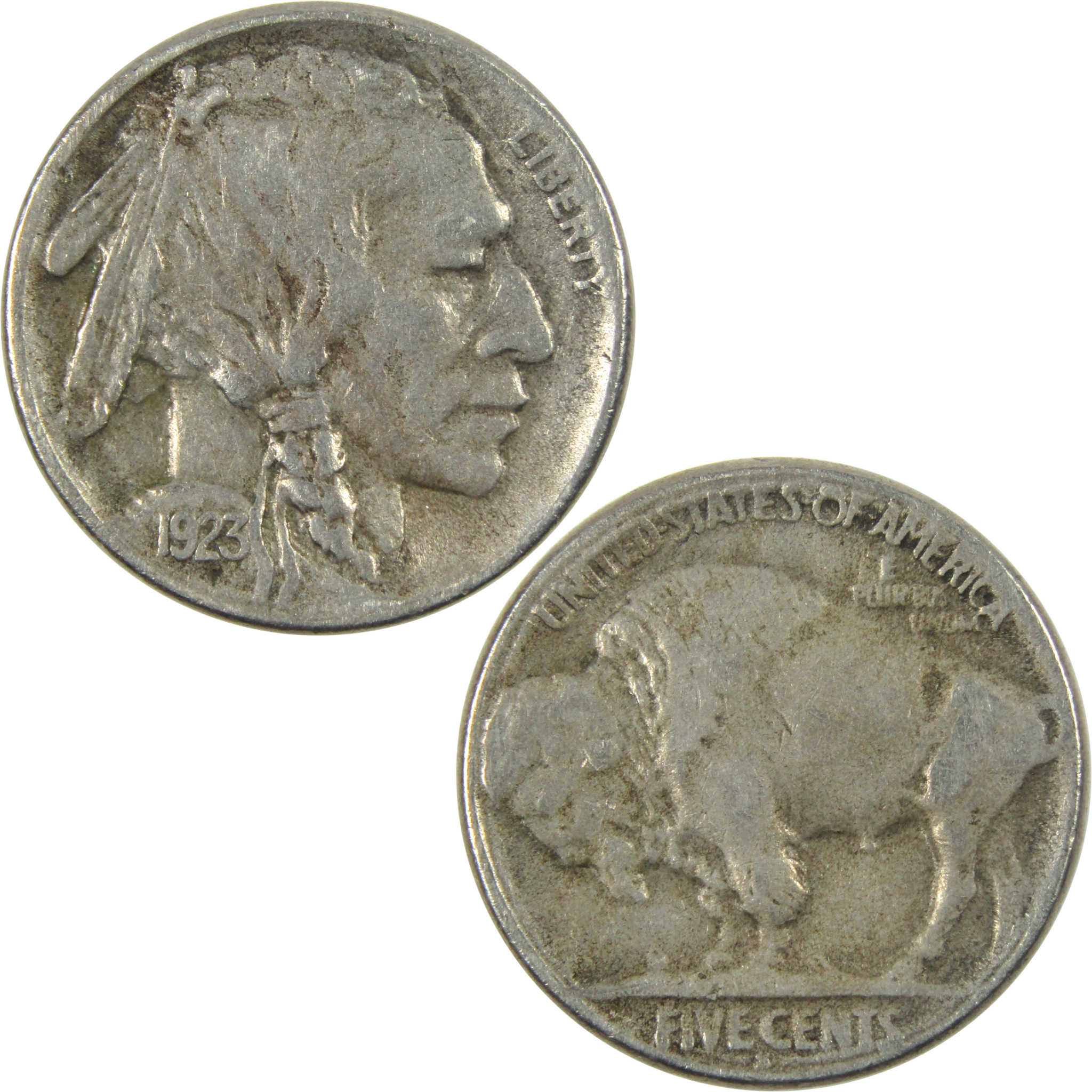 1923 S Indian Head Buffalo Nickel VF Very Fine 5c Coin SKU:I14636