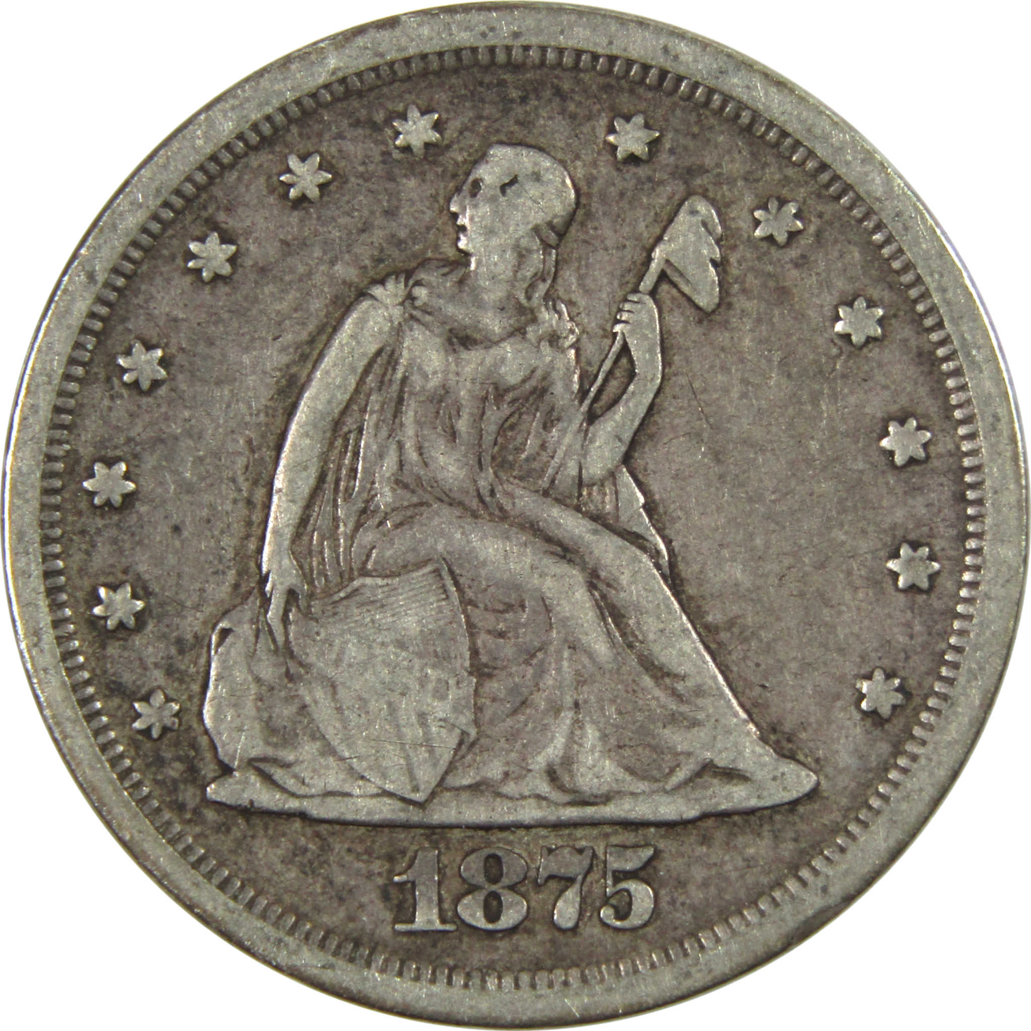 1875 S Seated Liberty Twenty Cent Piece VF Very Fine Silver SKU:I14672