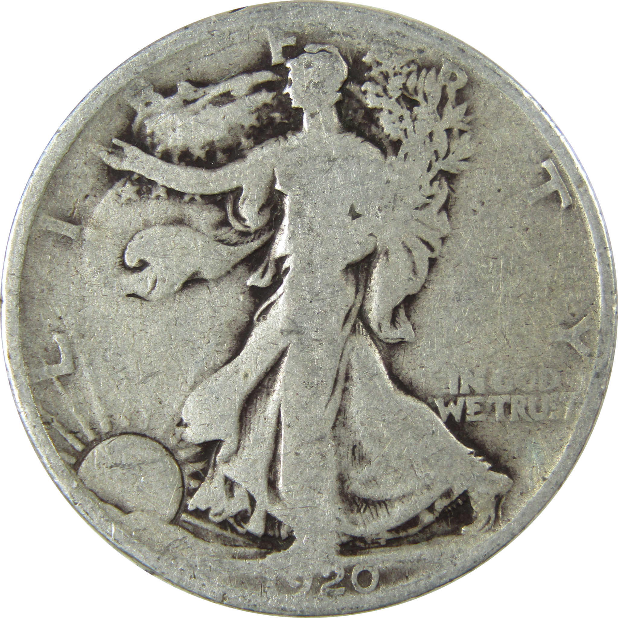 1920 Liberty Walking Silver Half Dollar AG About Good SKU:CP518