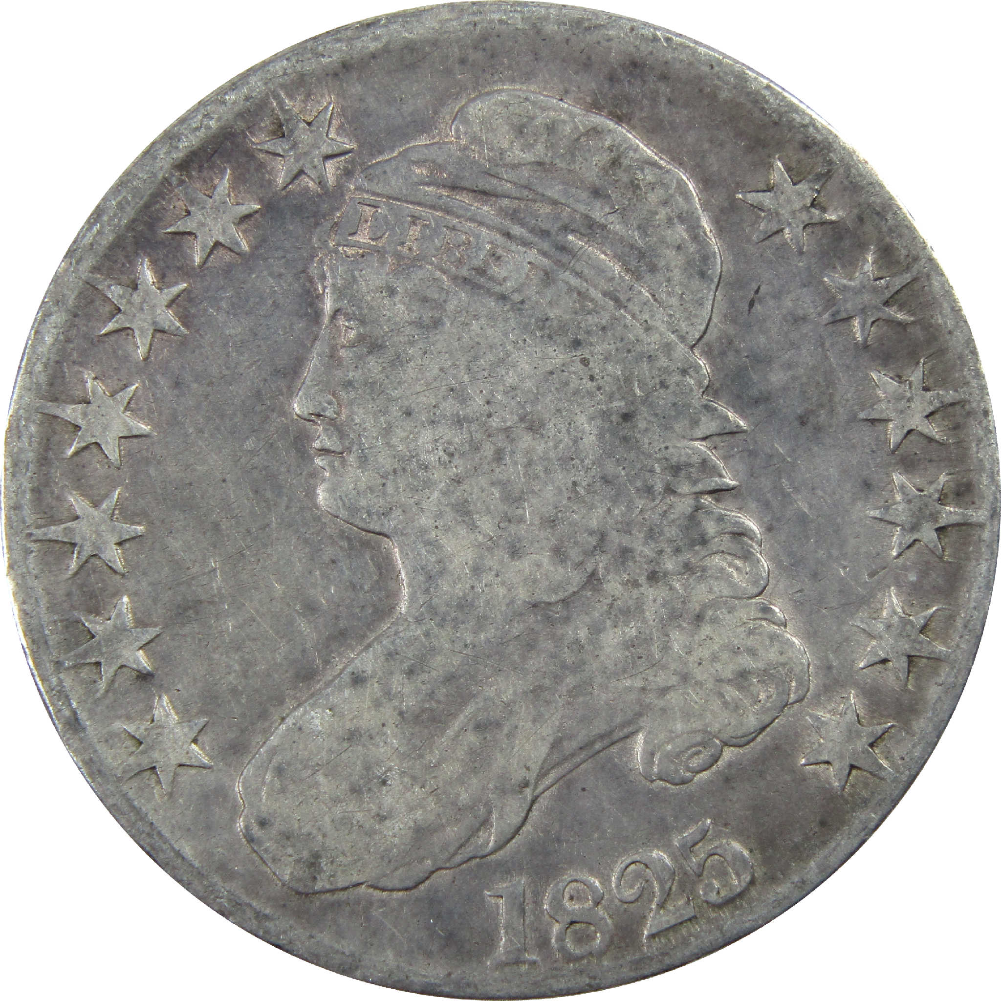 1825 Capped Bust Half Dollar AG About Good Silver 50c Coin SKU:I11749