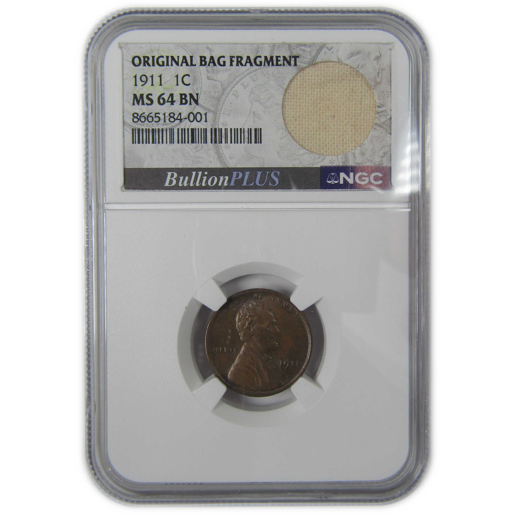 1911 Lincoln Wheat Cent MS 64 BN NGC Original Bag Fragment SKU:I23629