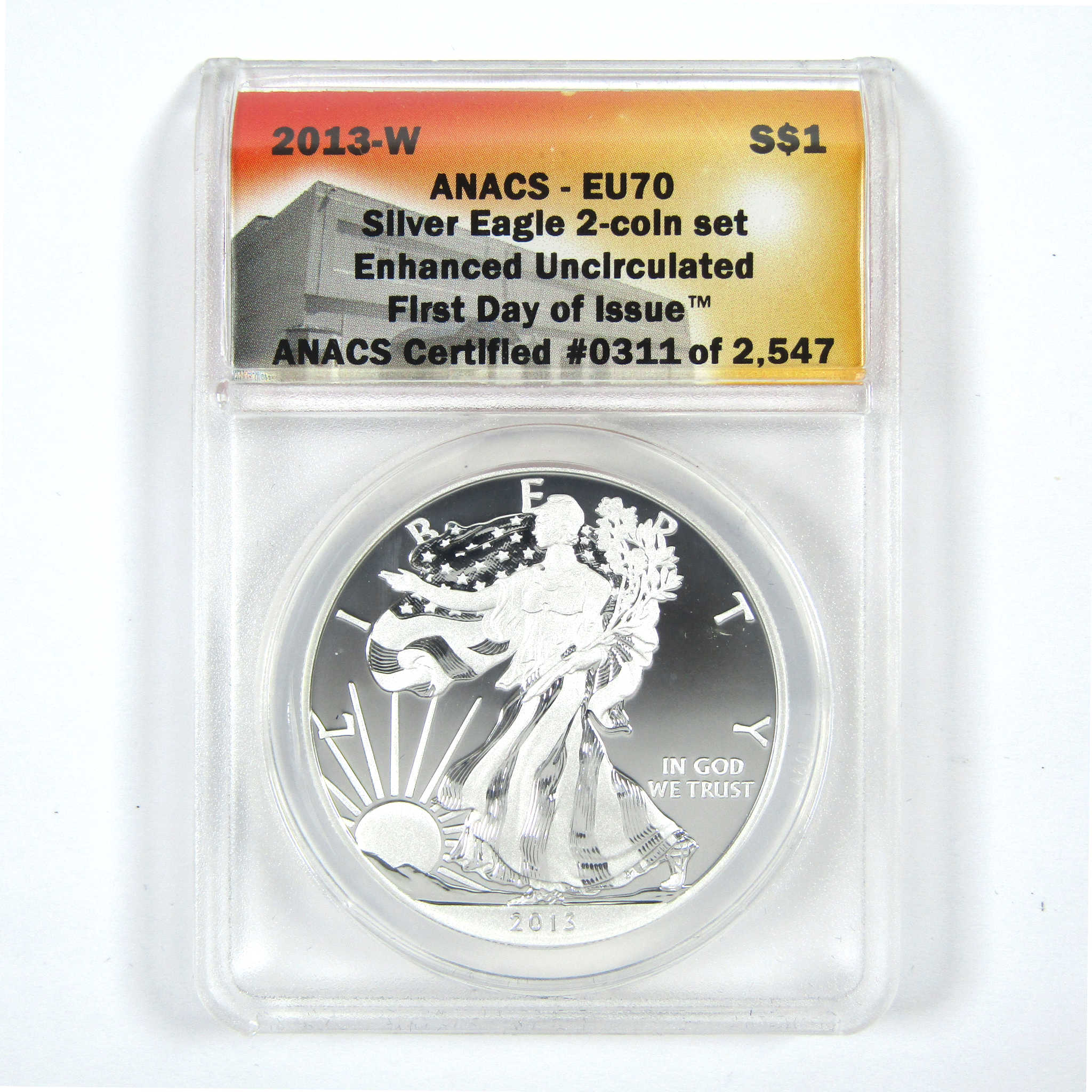 2013 American Eagle West Point Set RP 70 DCAM EU 70 ANACS SKU:CPC8064