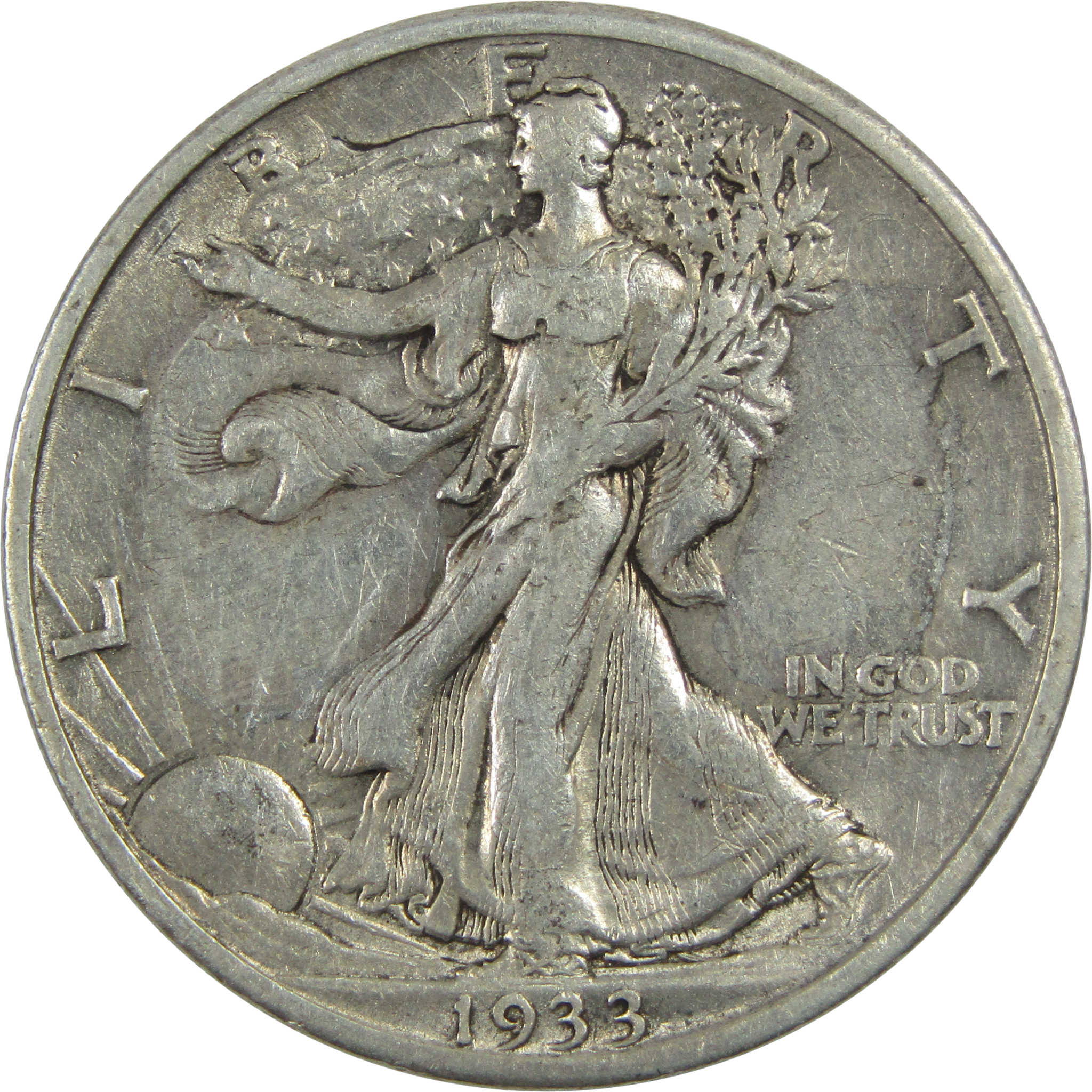 1933 S Liberty Walking Half Dollar XF Extremely Fine Silver SKU:I13101