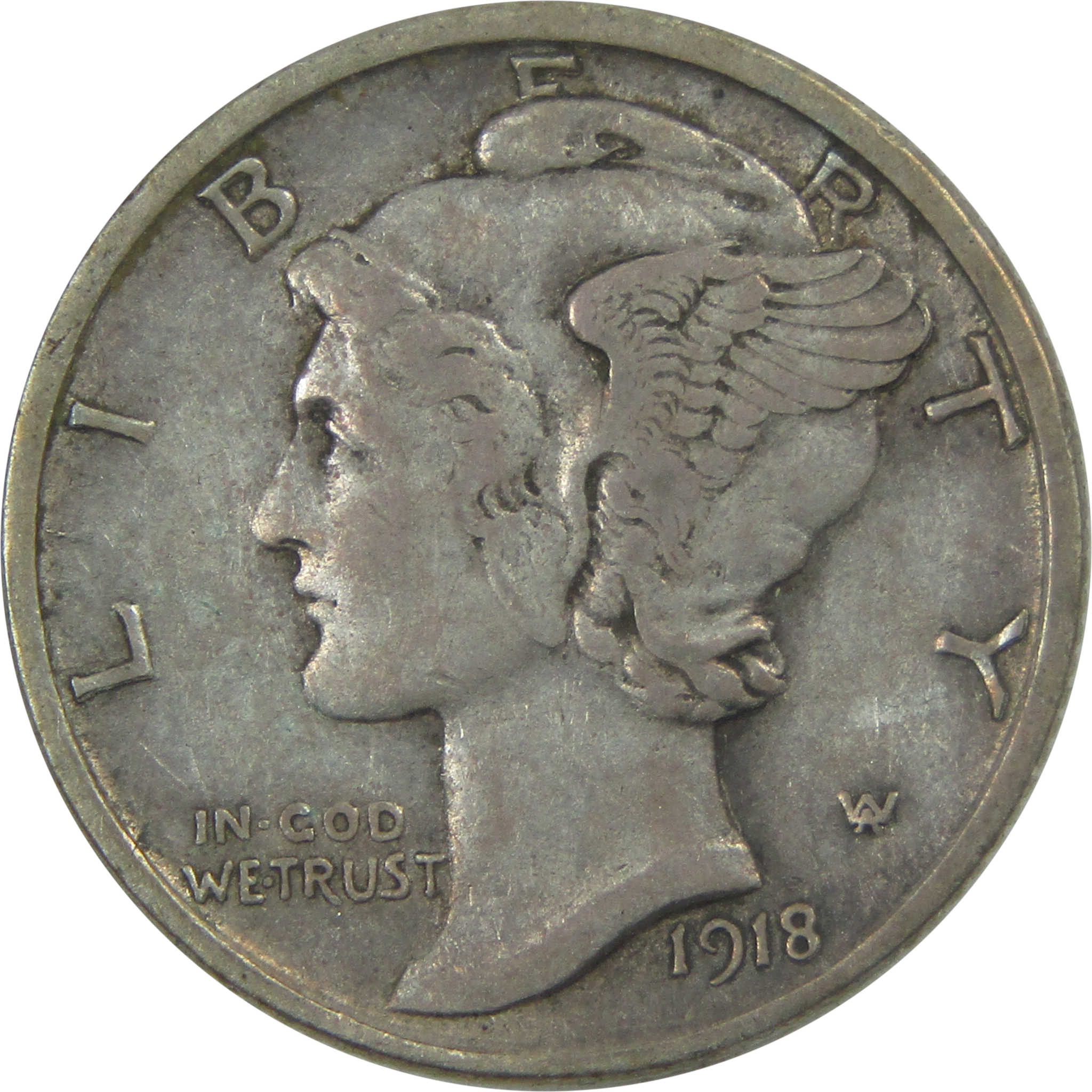 1918 D Mercury Dime XF EF Extremely Fine Silver 10c Coin SKU:I15444