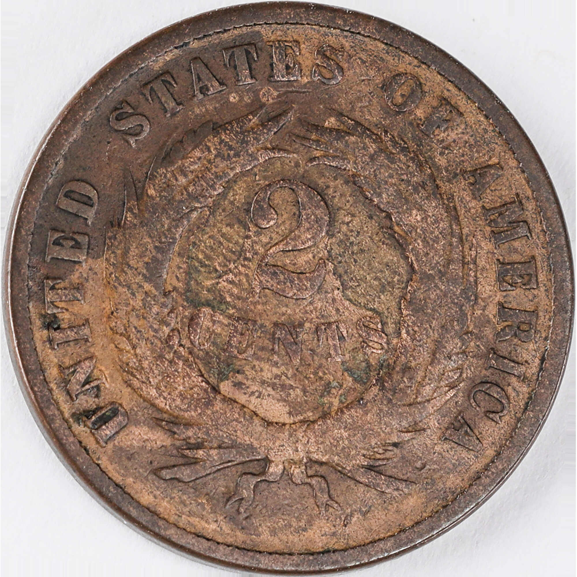 1870 Two Cent Piece AG About Good 2c Coin SKU:I12385