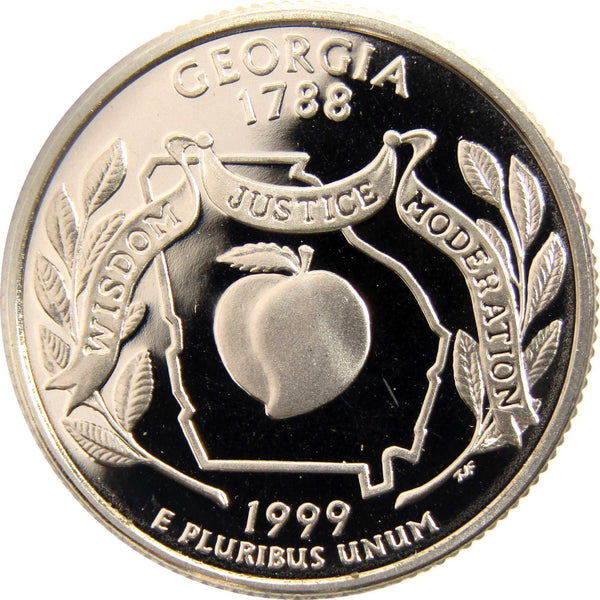1999 S Georgia State Quarter Choice Proof Clad 25c Coin