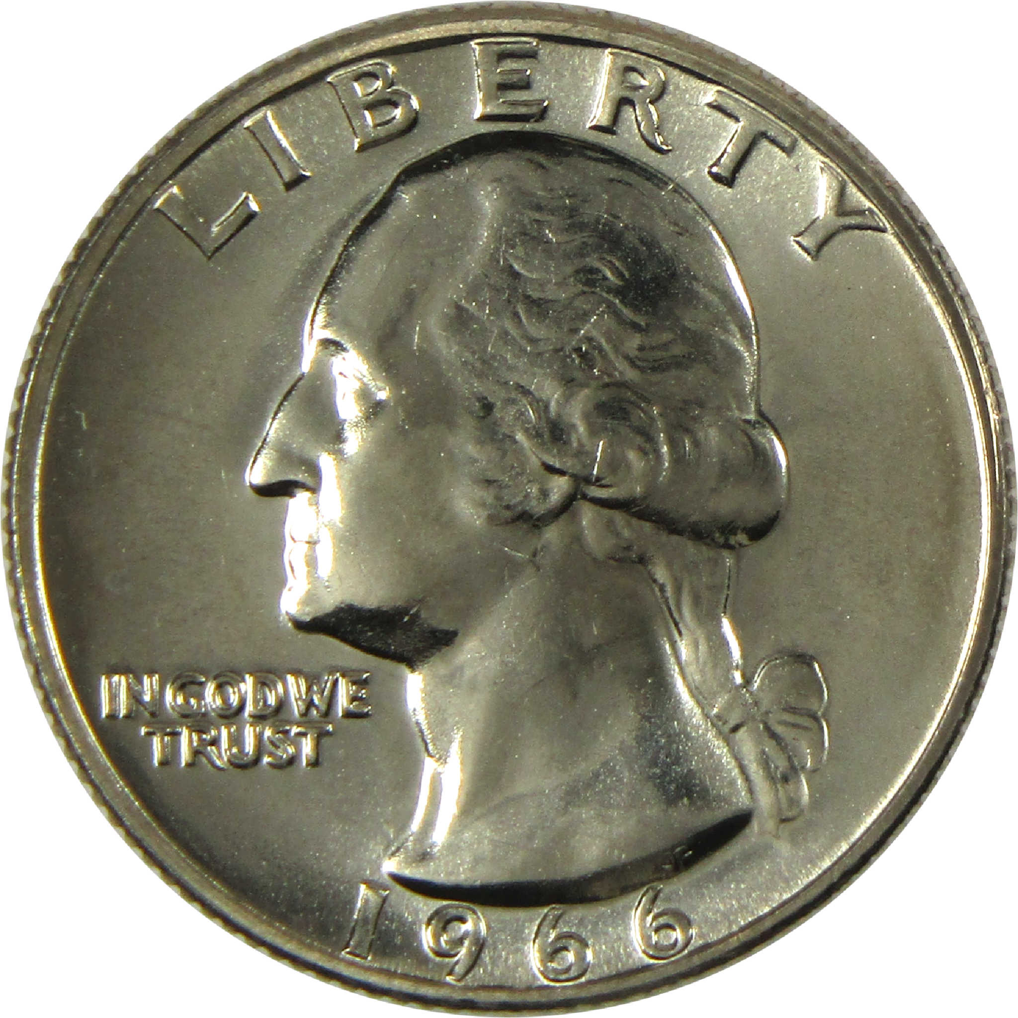 1966 SMS Washington Quarter Clad Uncirculated Mint State 25c Coin