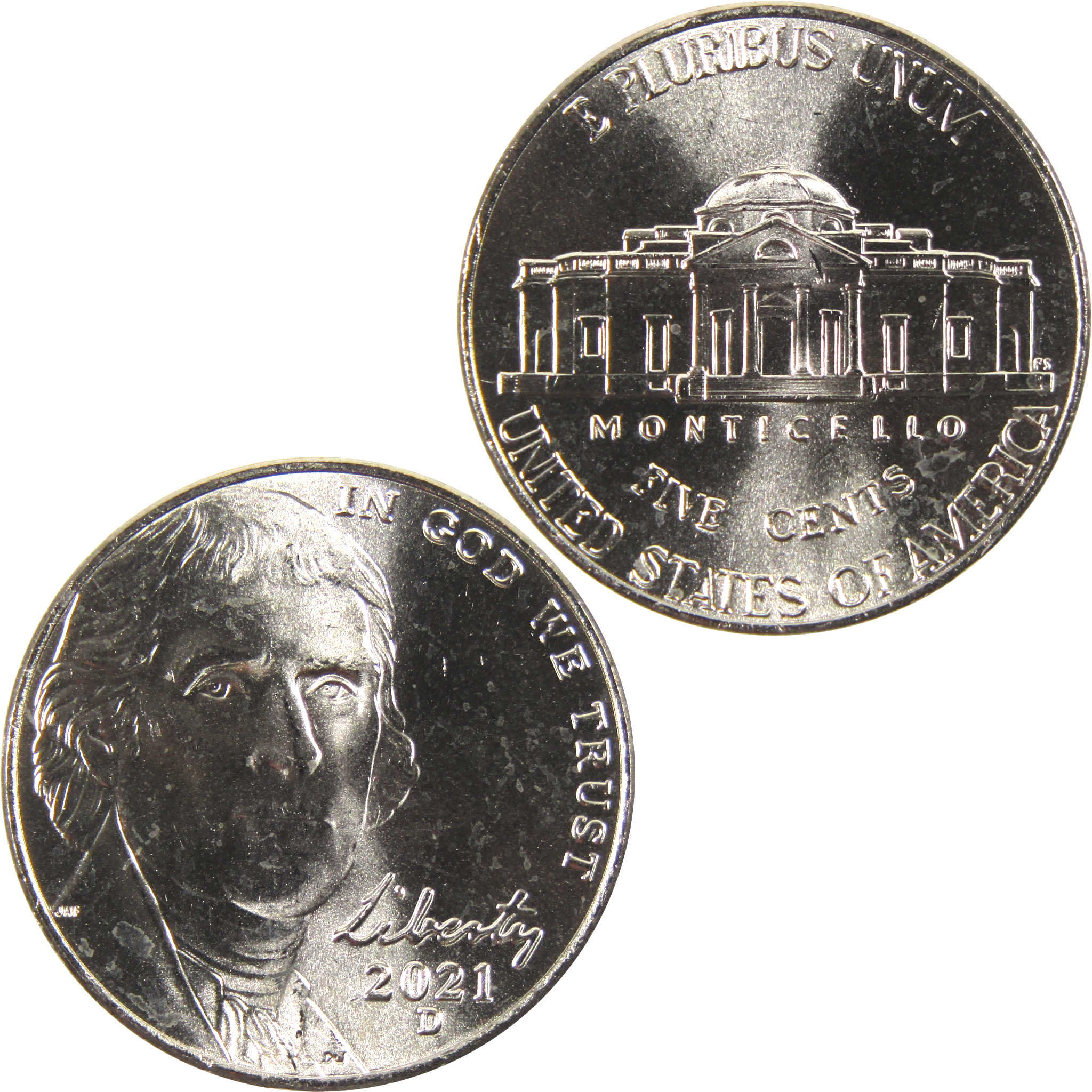 2021 D Jefferson Nickel BU Uncirculated 5c Coin