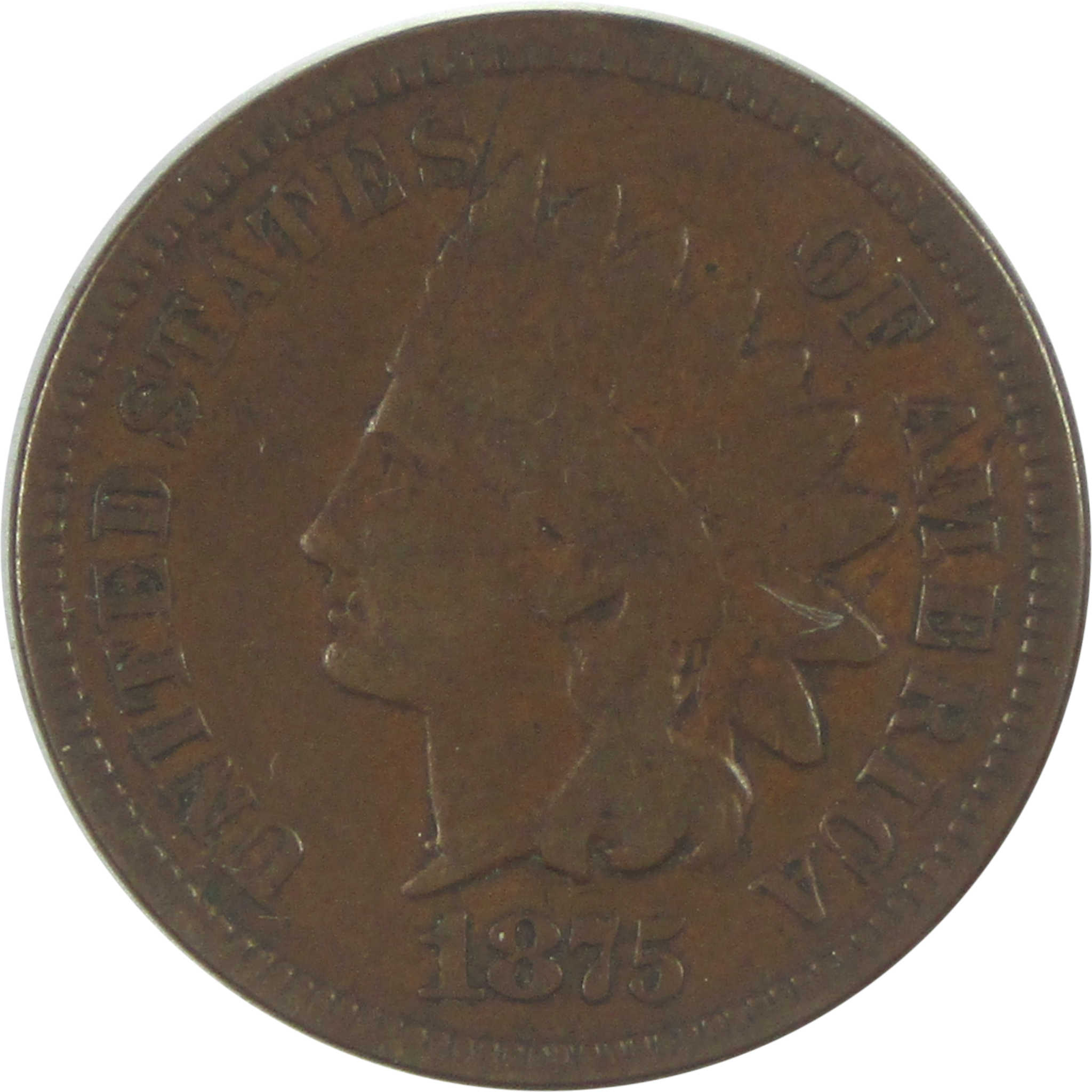 1875 Indian Head Cent VG Very Good Penny 1c Coin SKU:I15537