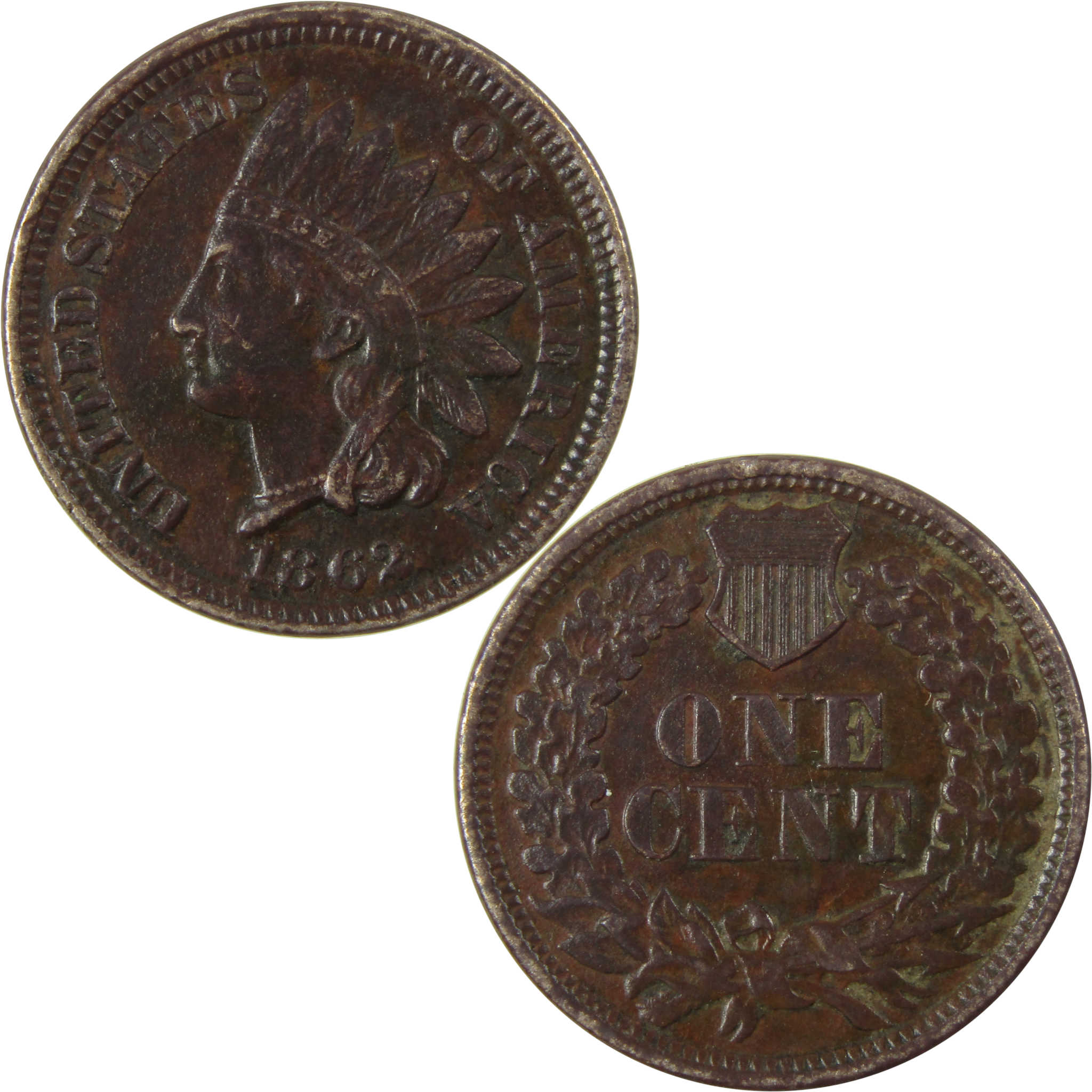 1862 Indian Head Cent VF Very Fine Details Penny 1c Coin SKU:CP1178