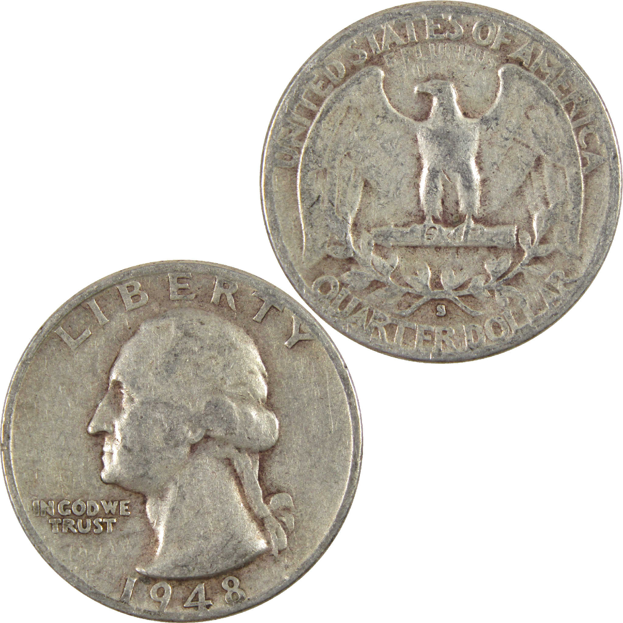 1948 S Washington Quarter VG Very Good Silver 25c Coin