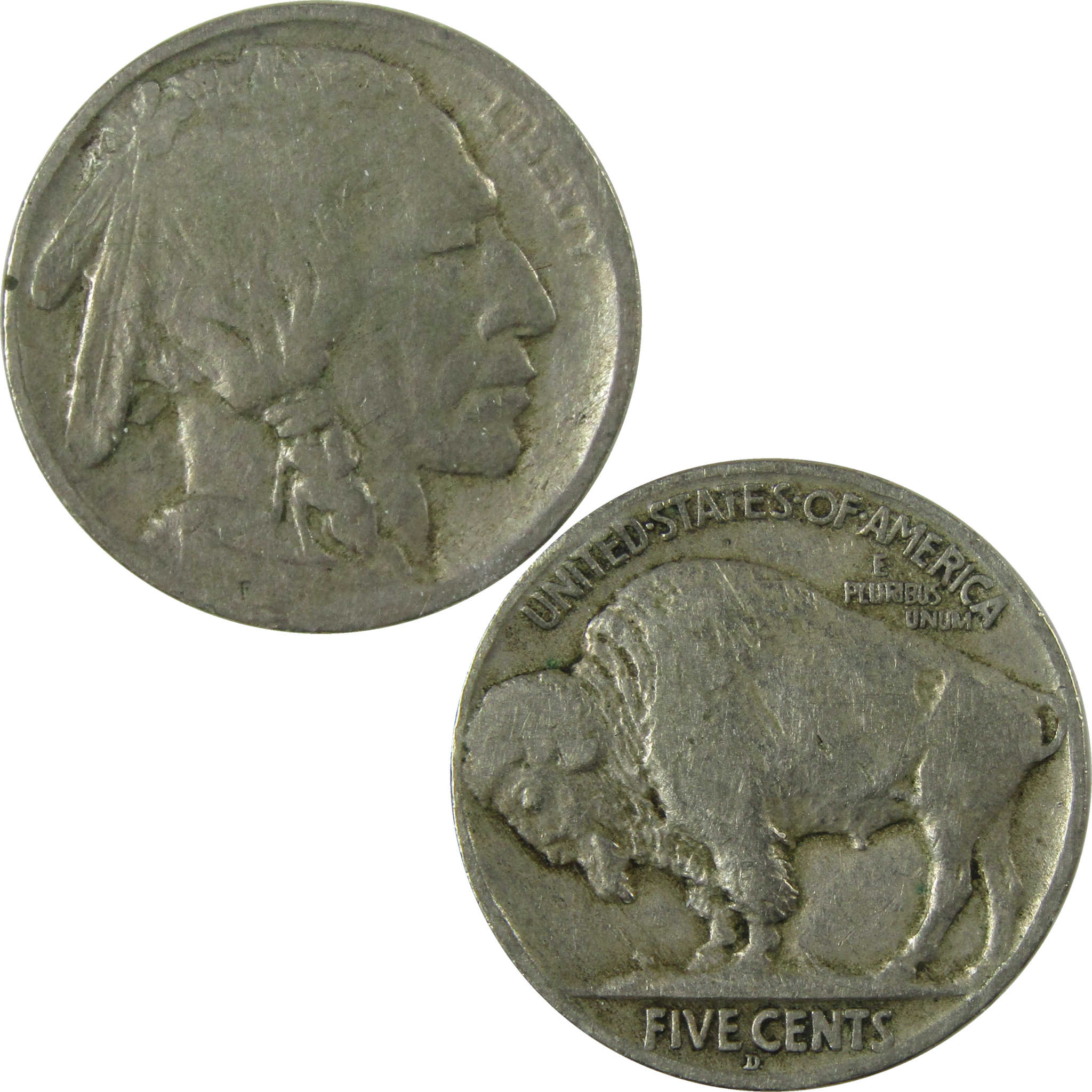 1913 D Type 2 Indian Head Buffalo Nickel VG Very Good SKU:I27859