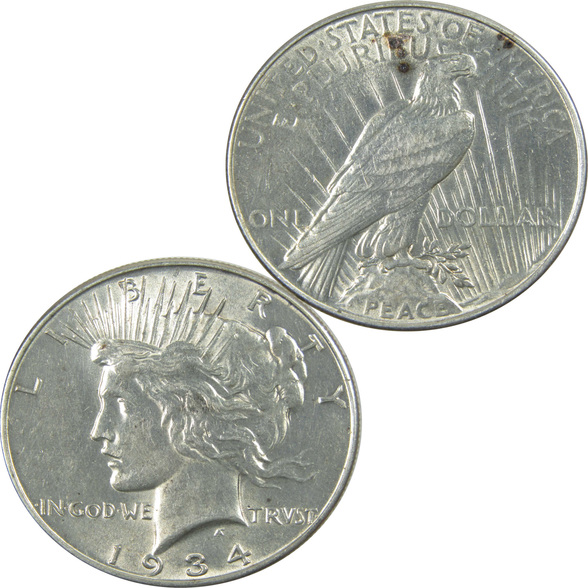 1934 Peace Dollar AU About Uncirculated Silver $1 Coin SKU:I15472