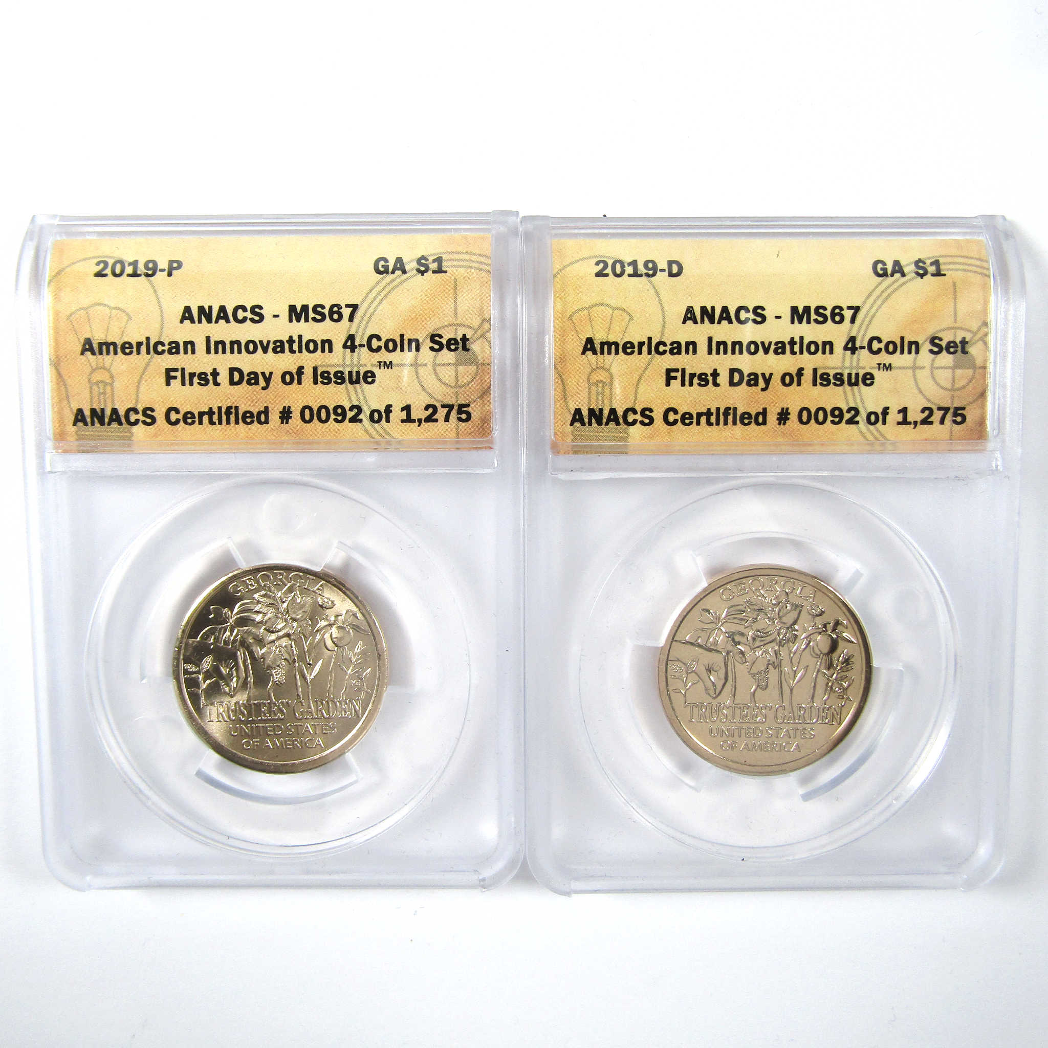 2019 American Innovation Georgia 4 Coin Set ANACS SKU:CPC6601