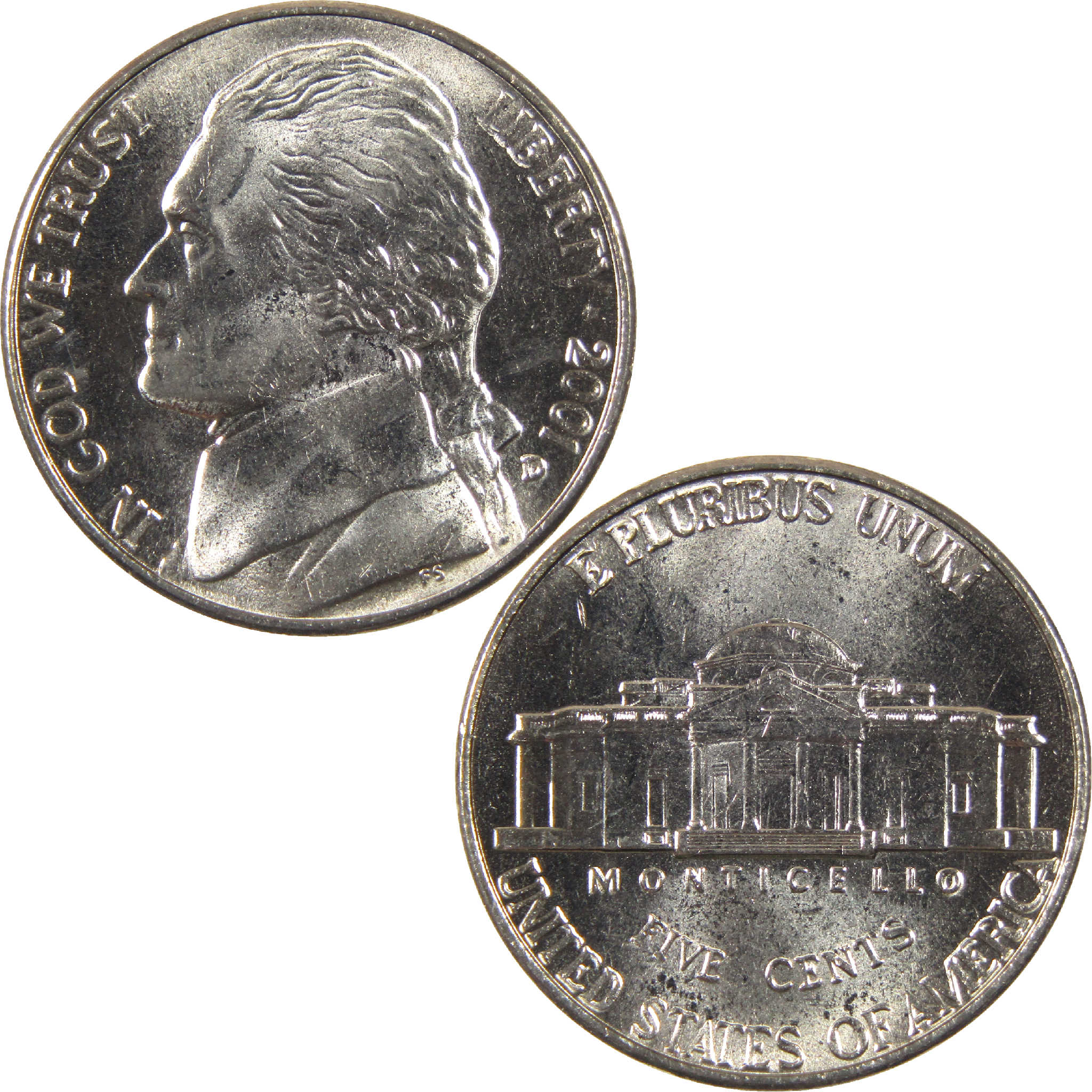 2001 D Jefferson Nickel BU Uncirculated 5c Coin