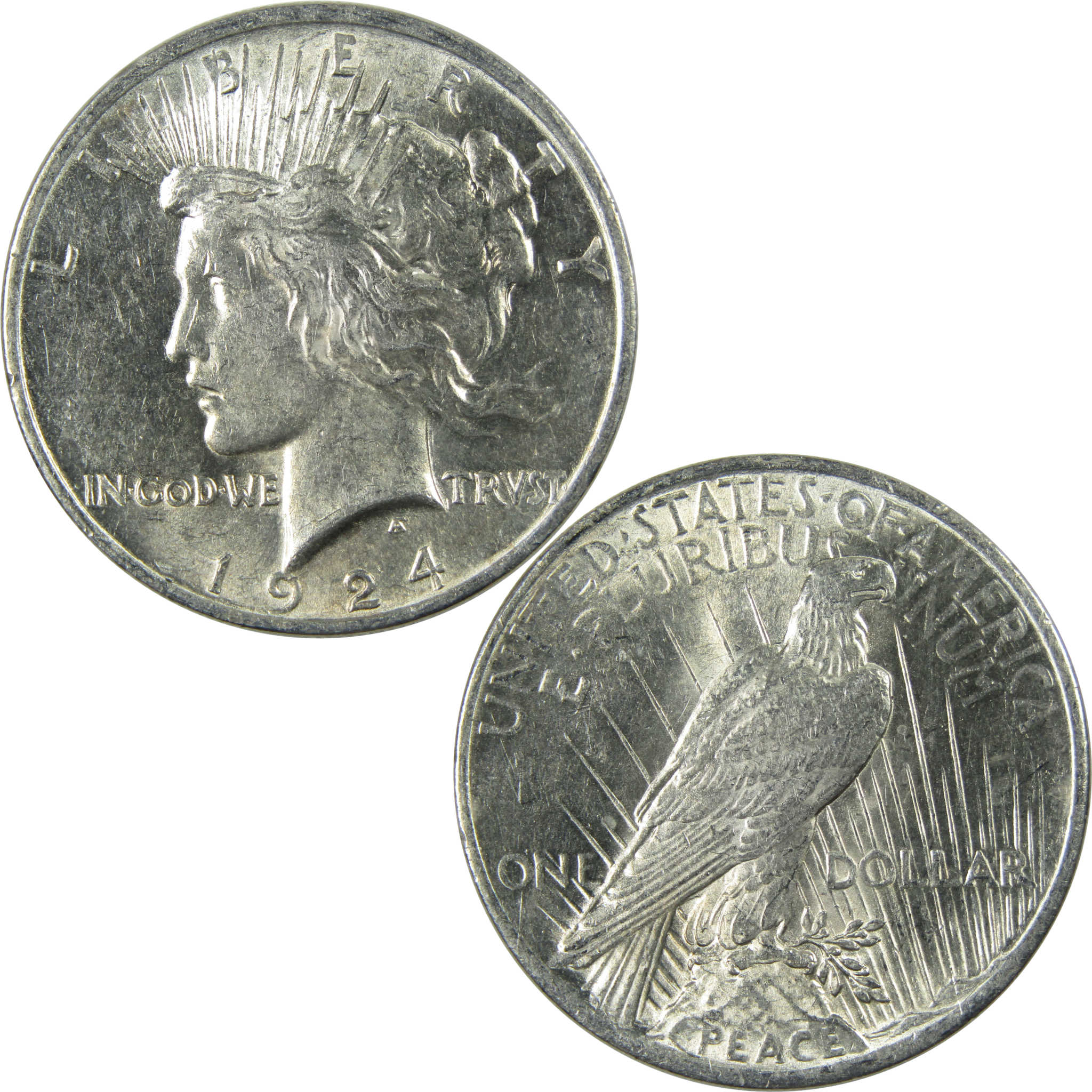 1924 Peace Dollar AU About Uncirculated Silver $1 Coin SKU:I15102