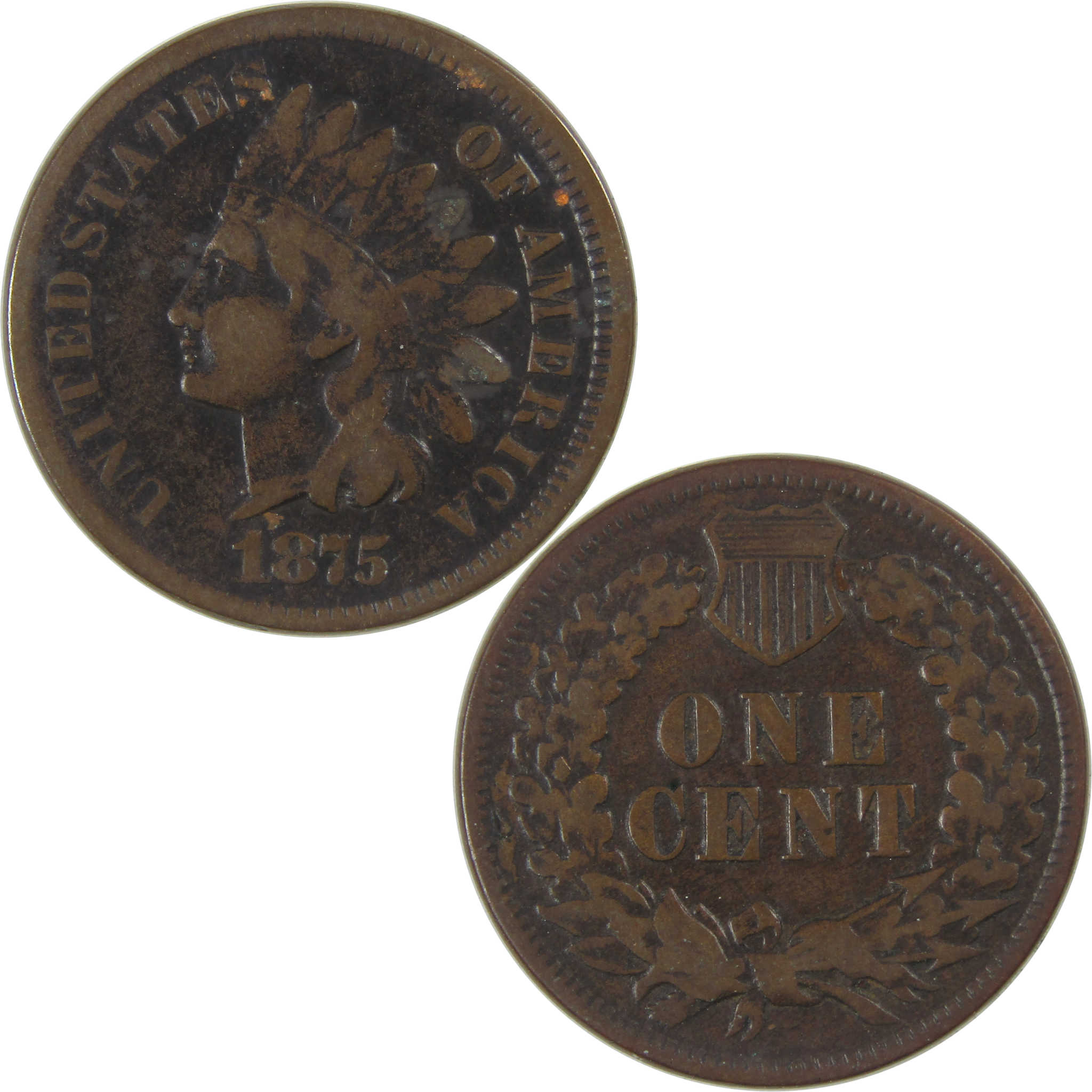 1875 Indian Head Cent VG Very Good Penny 1c Coin SKU:I23282