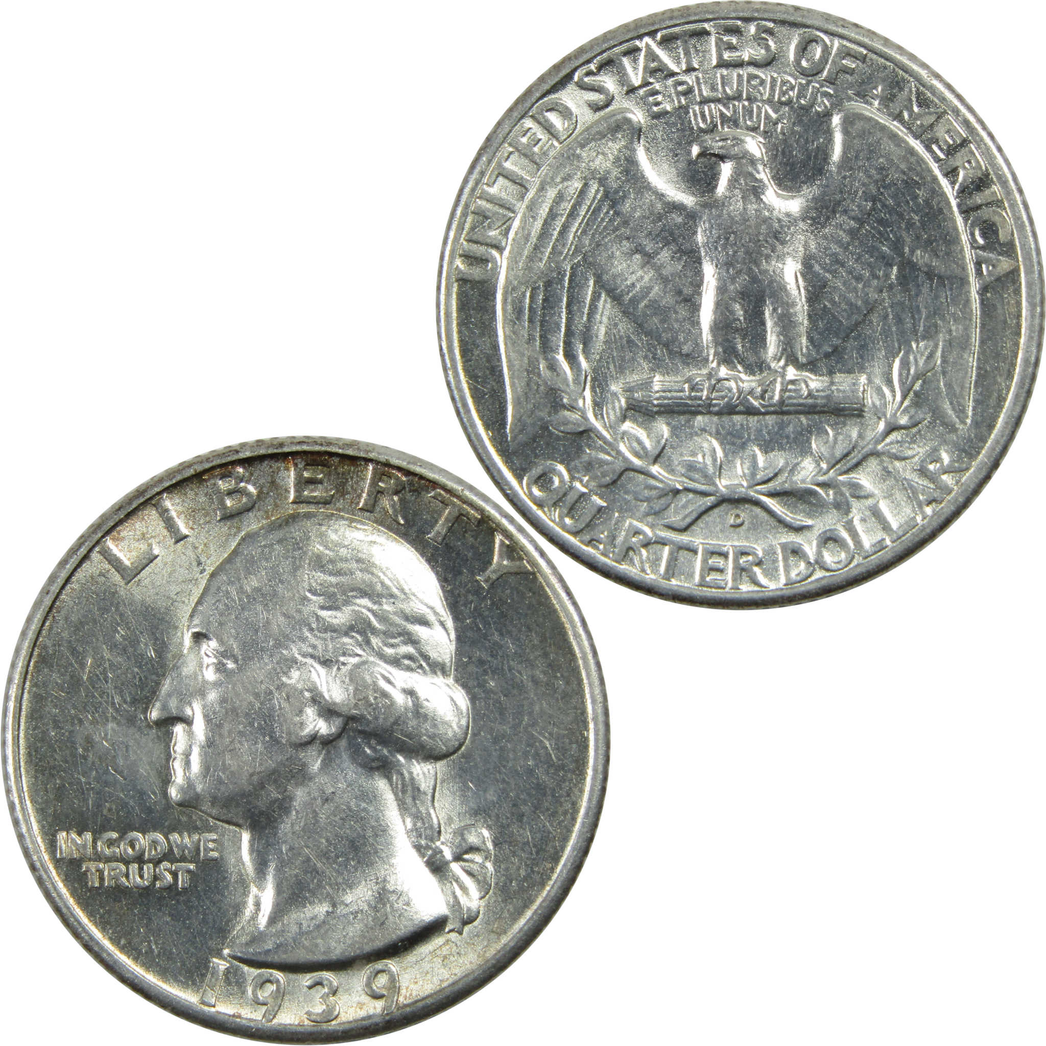 1939 D Washington Quarter AU About Uncirculated Silver 25c SKU:I13622