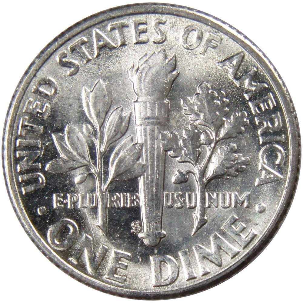 1954 S Roosevelt Silver Dime Uncirculated Mint State 10c Coin
