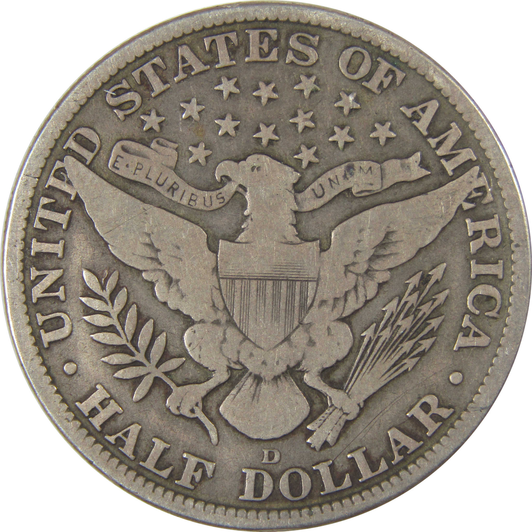1915 D Barber Half Dollar VG Very Good Details Silver SKU:I22765