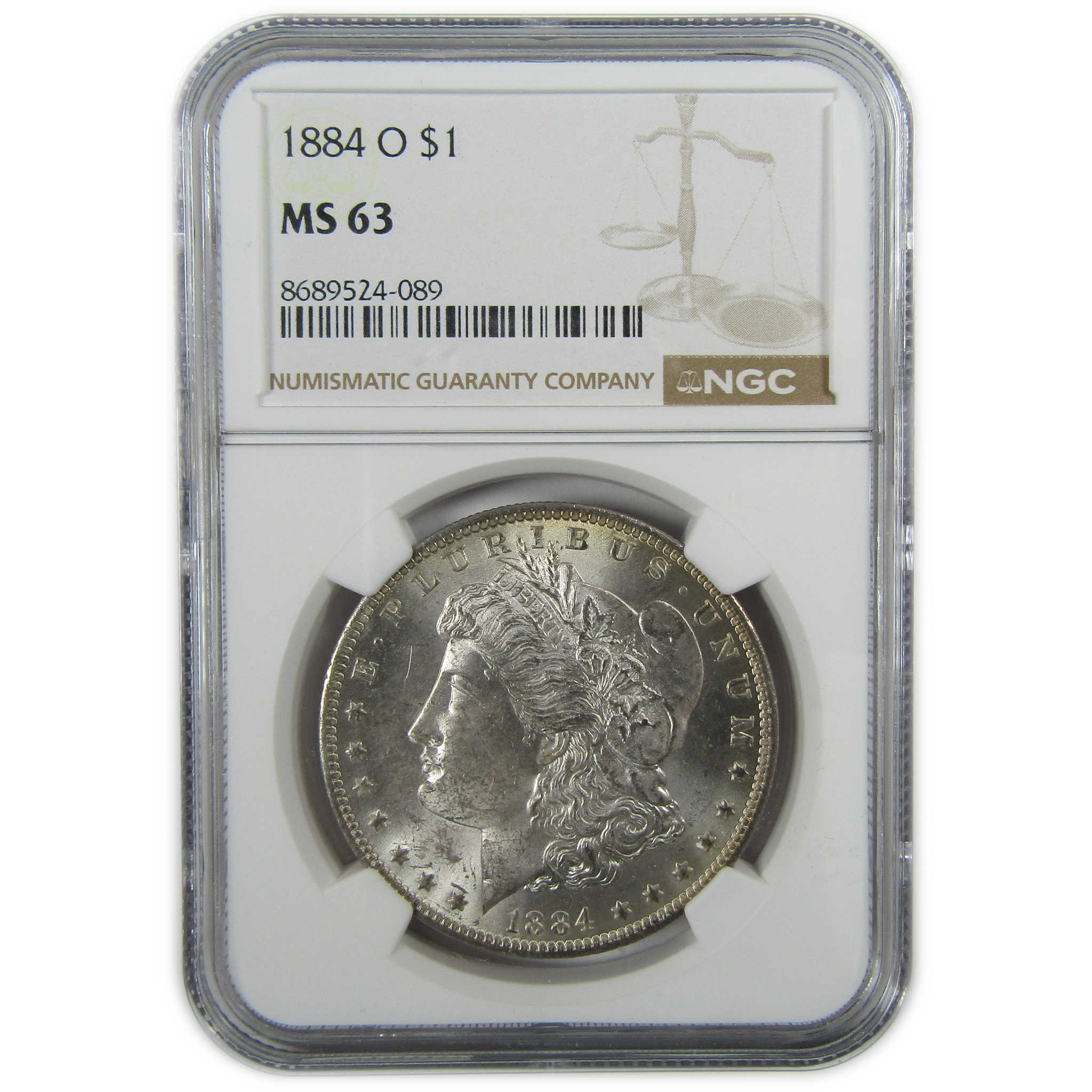 1884 O Morgan Silver Dollar MS 63 NGC Toned Reverse SKU:CP384