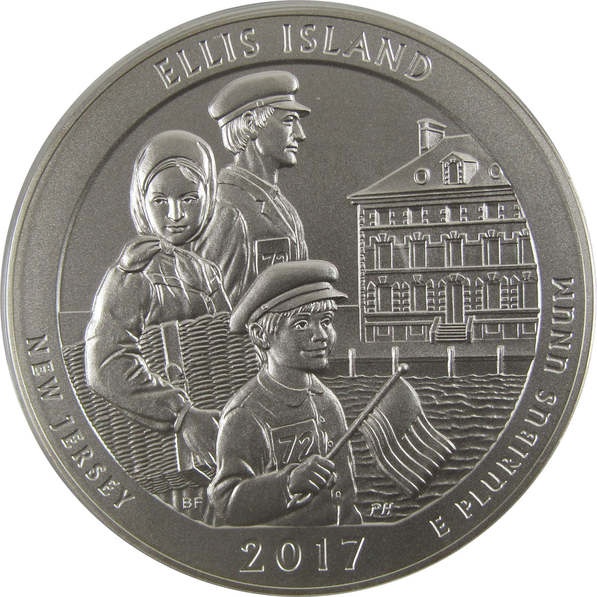 2017 P Ellis Island Statue of Liberty 5 oz Silver OGP COA SKU:CPC2583