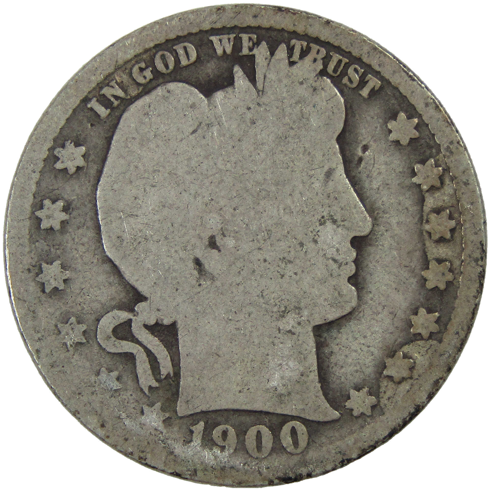 1900 S Barber Quarter AG About Good Silver 25c Coin SKU:I12700