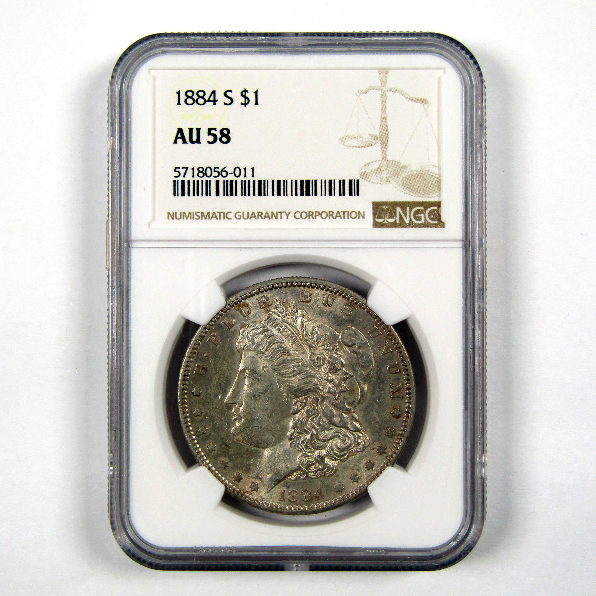1884 S Morgan Dollar AU 58 NGC 90% Silver $1 Coin SKU:I9177 - Morgan coin - Morgan silver dollar - Morgan silver dollar for sale - Profile Coins &amp; Collectibles