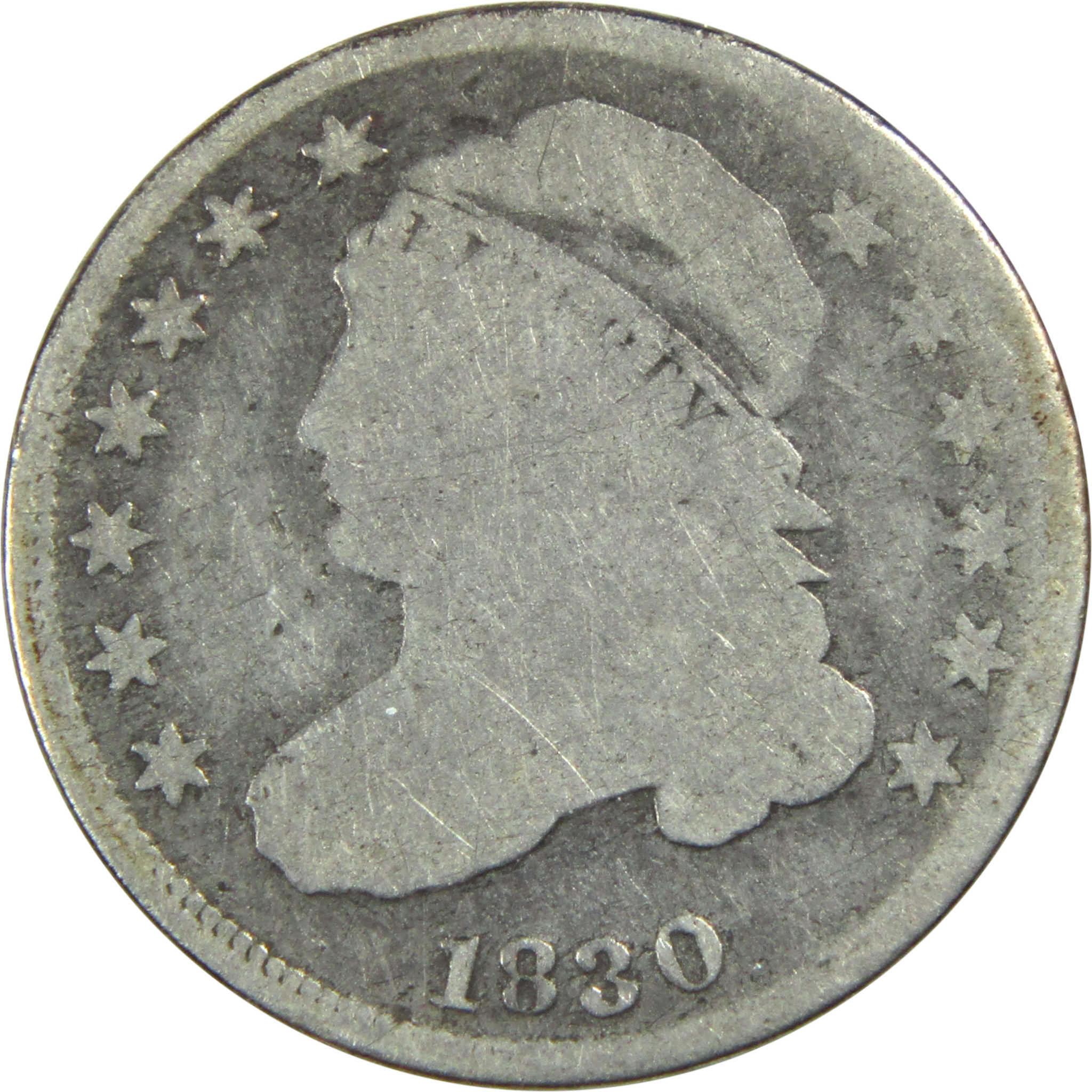 1830 Large 10C Capped Bust Dime G Good Silver 10c Coin SKU:I13257